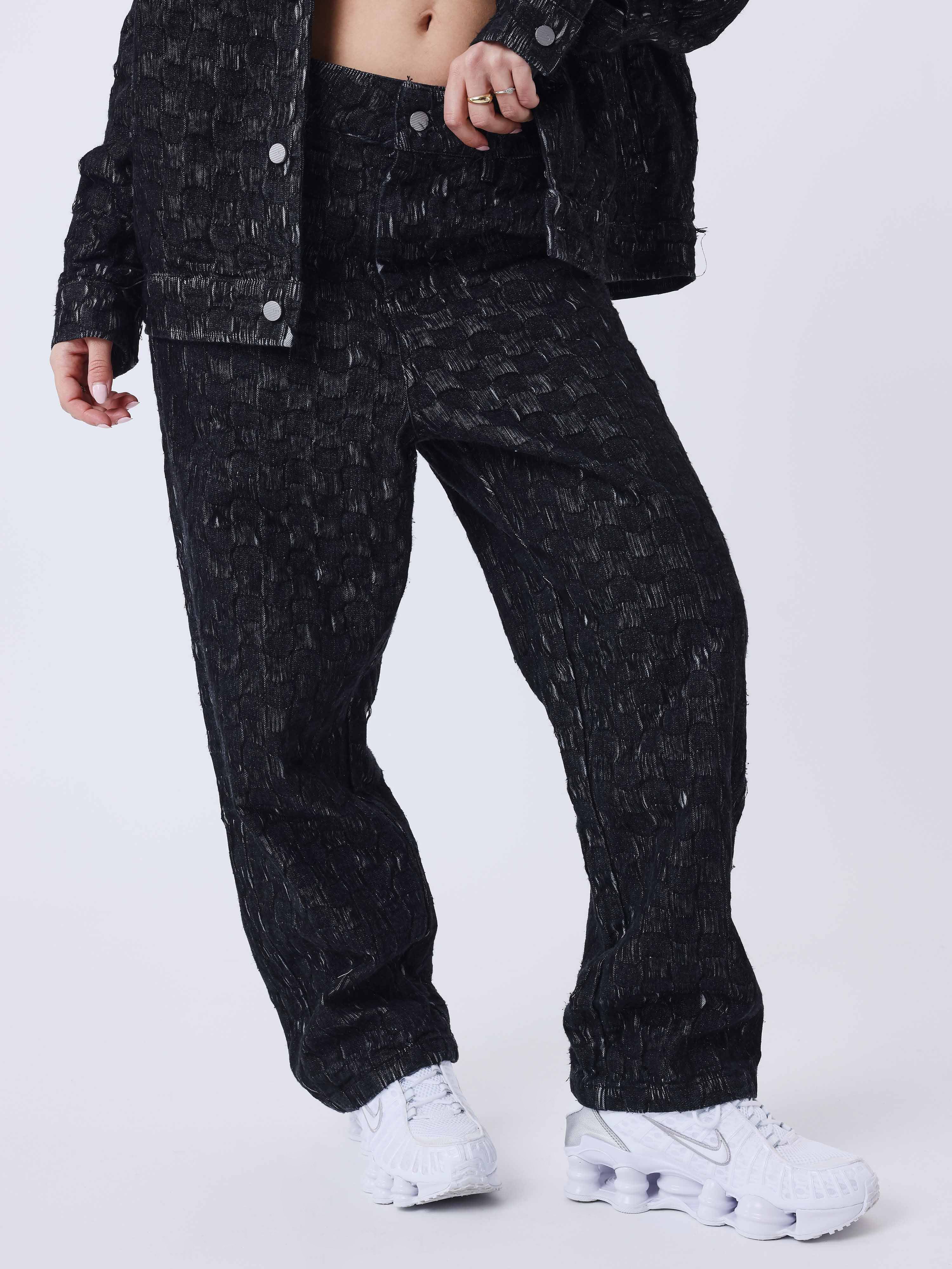 pantalon-kalash-x-pxp-en-denim-a-motif-damier-noir