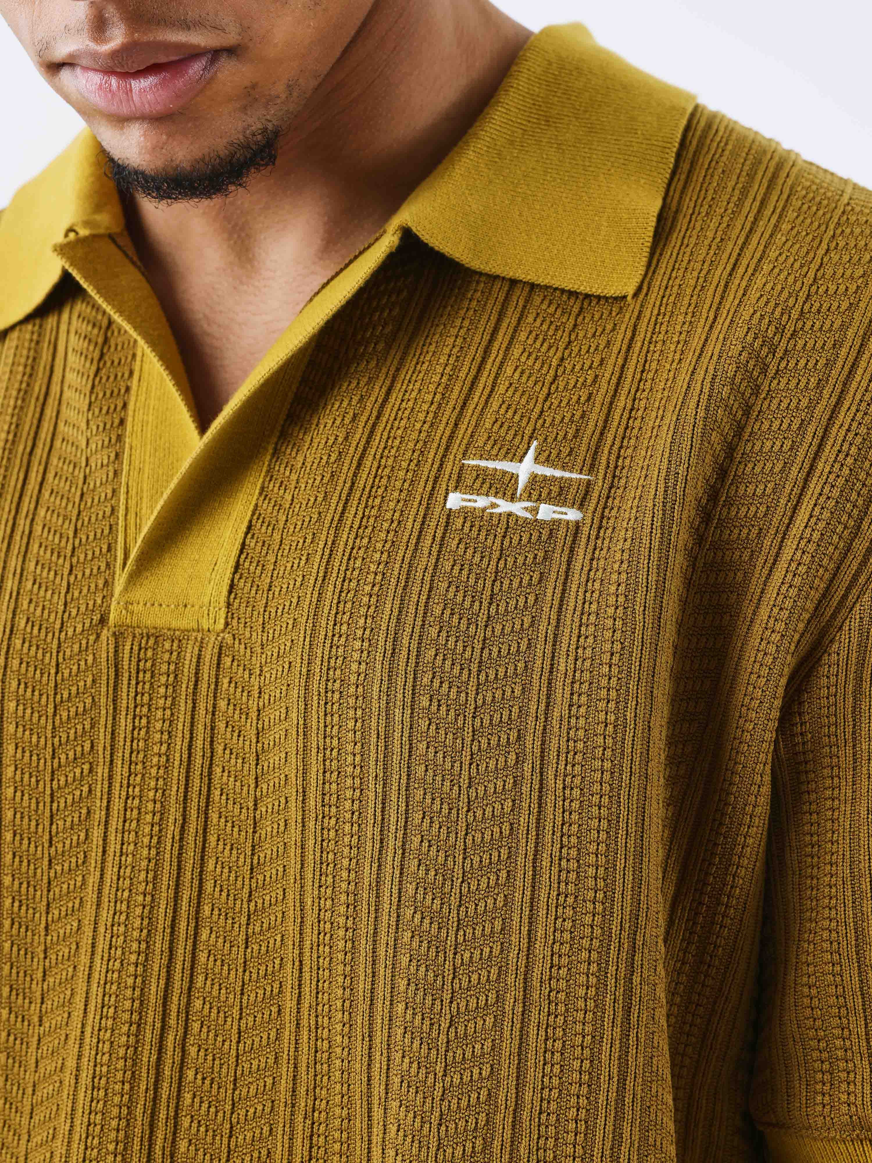 Getextureerd Preppy polo-4