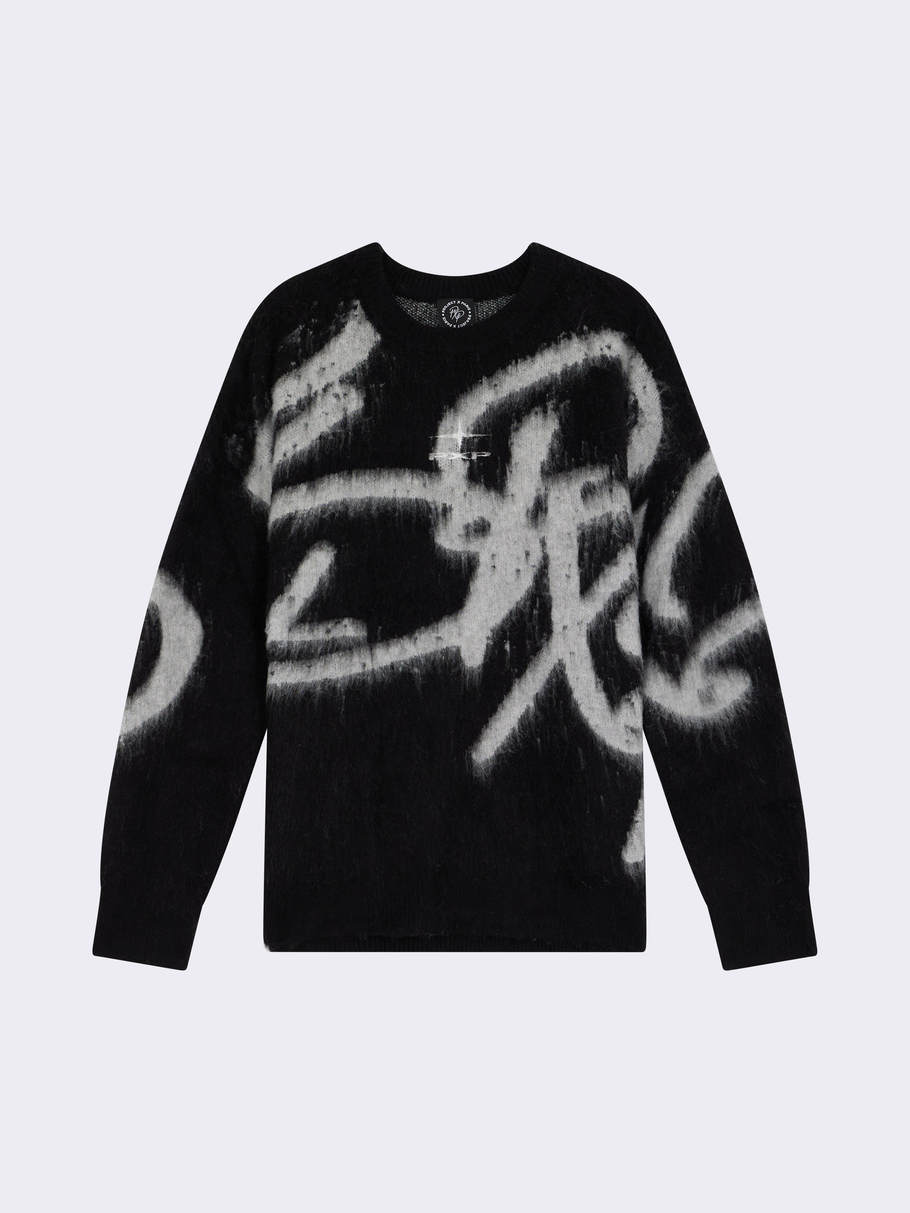 ÉPINE PARIS big sweat（white×black） Mohair effect sweater Kalash