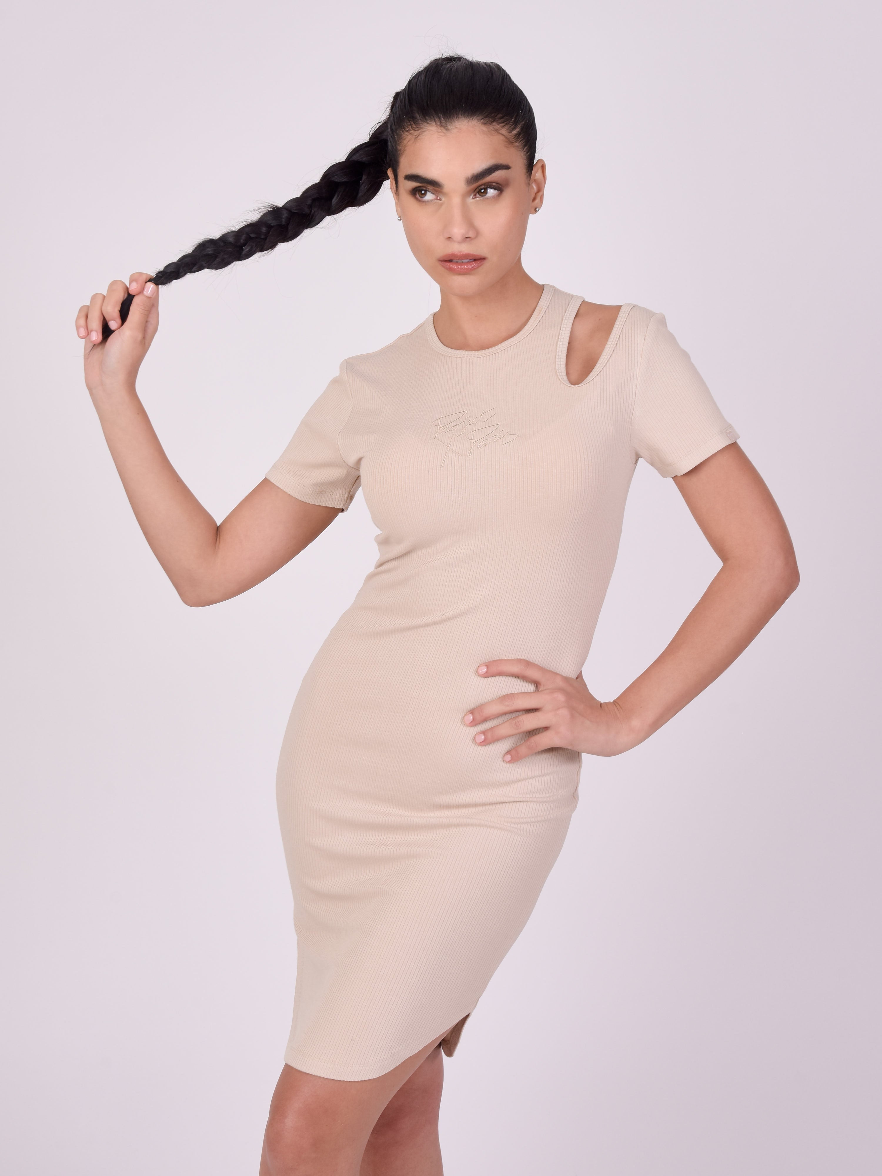 Vestito asimmetrico maniche corte-2