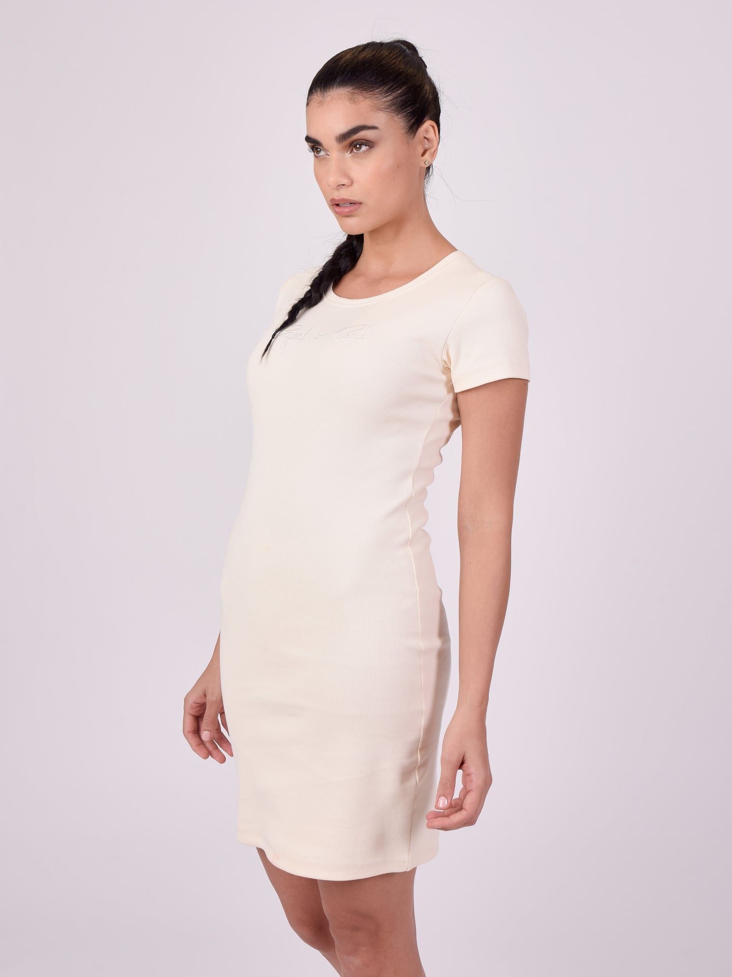 robe-cotele-manche-courte--ivoire