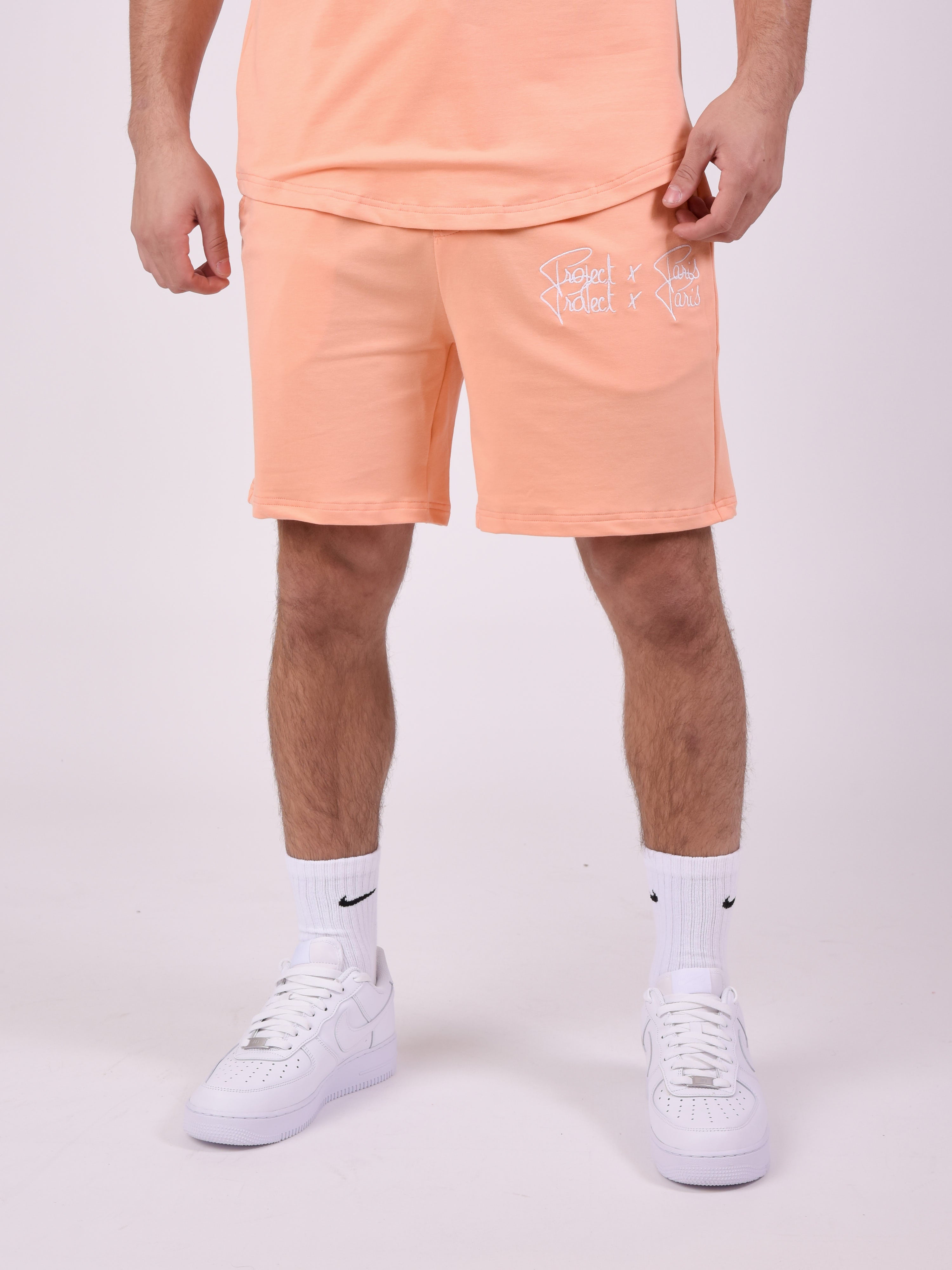 Basic shorts med dubbla logotyper-4