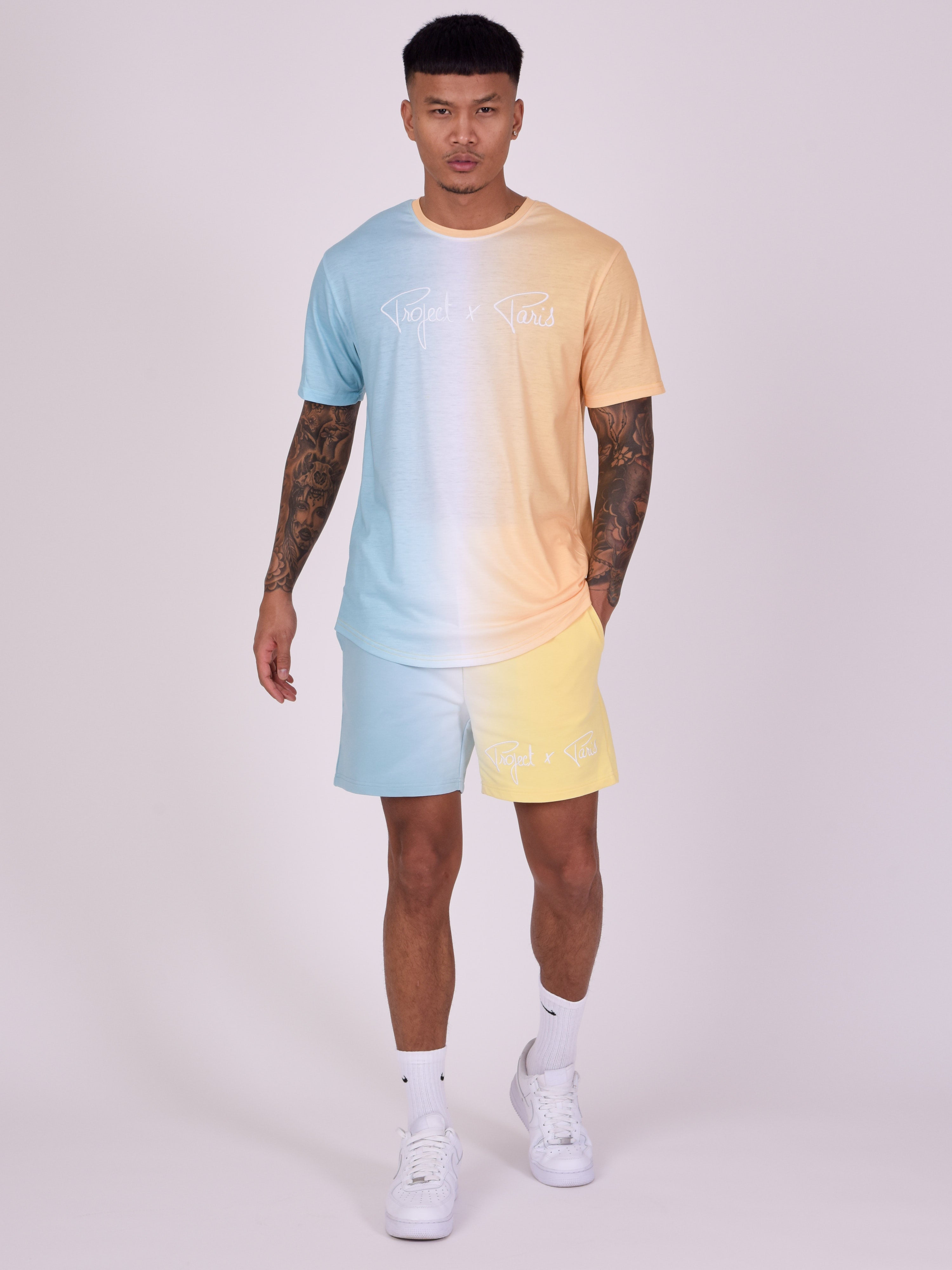 short-bicolore-degrade-turquoise-modelshot