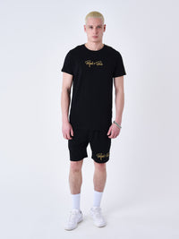 Klassiske shorts med broderte striper på siden