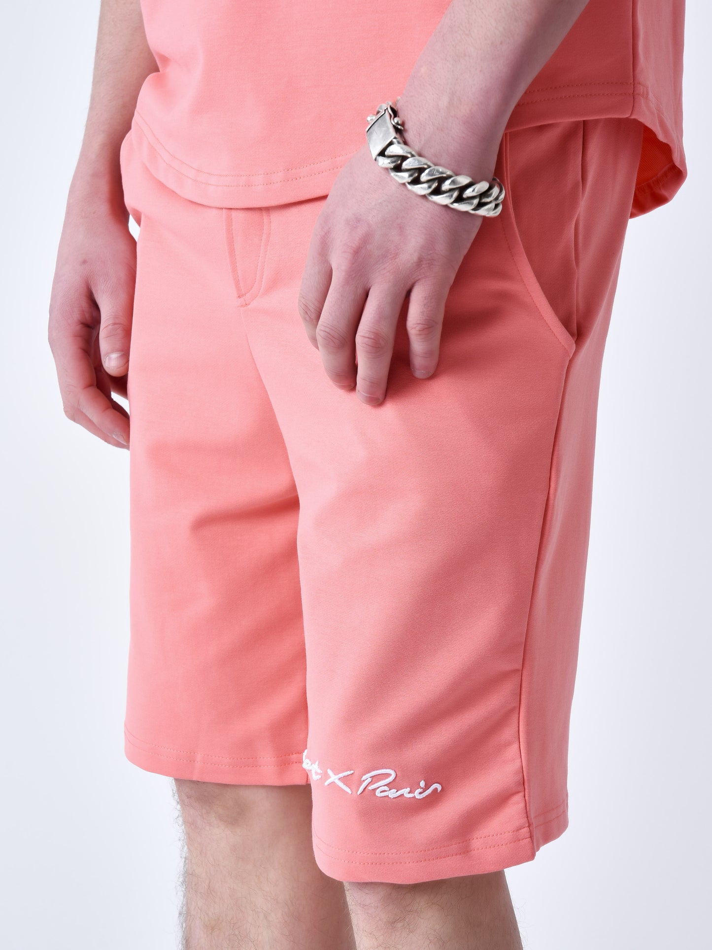 short-classique-brode-rose-corail