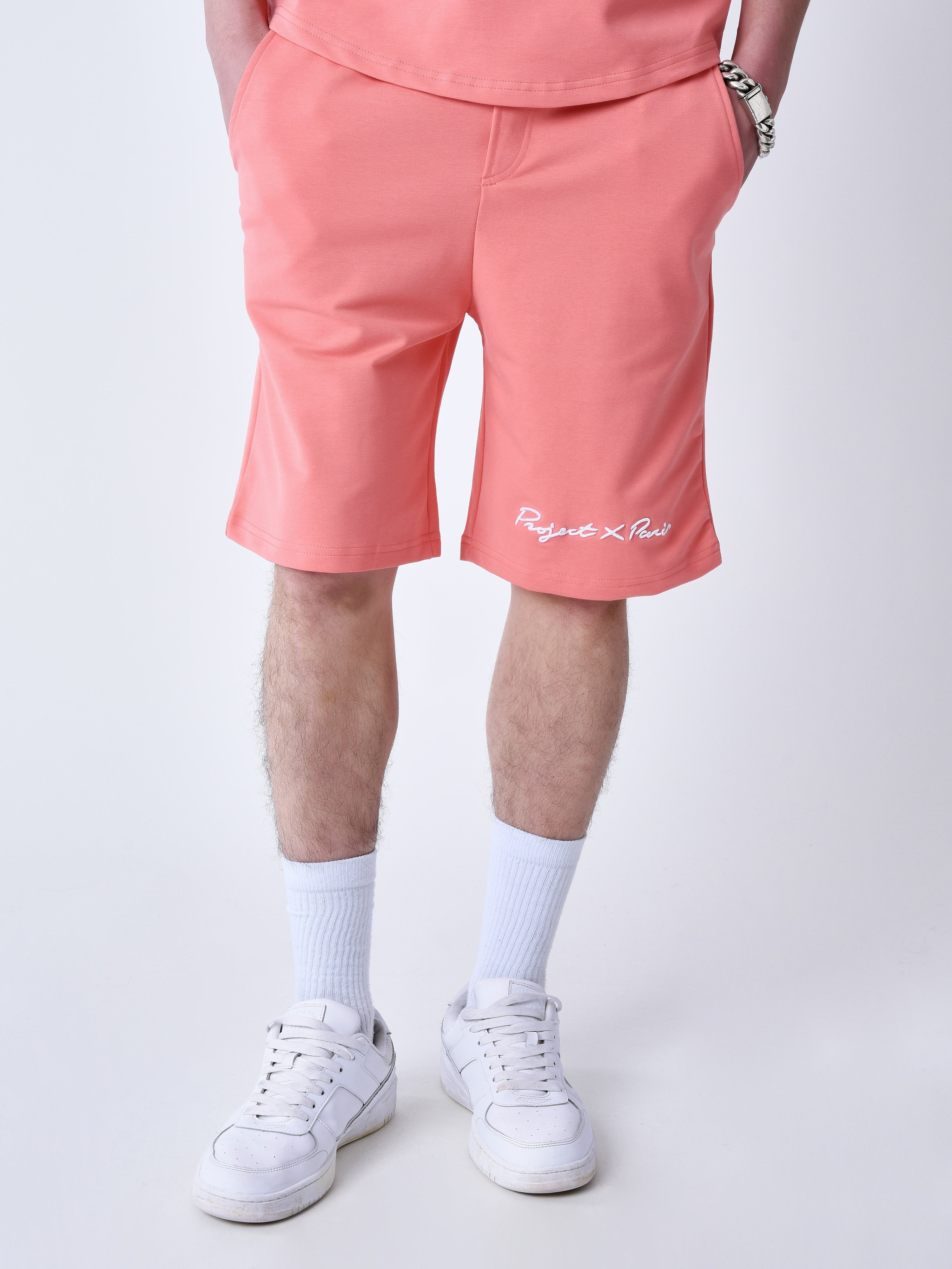 short-classique-brode-rose-corail