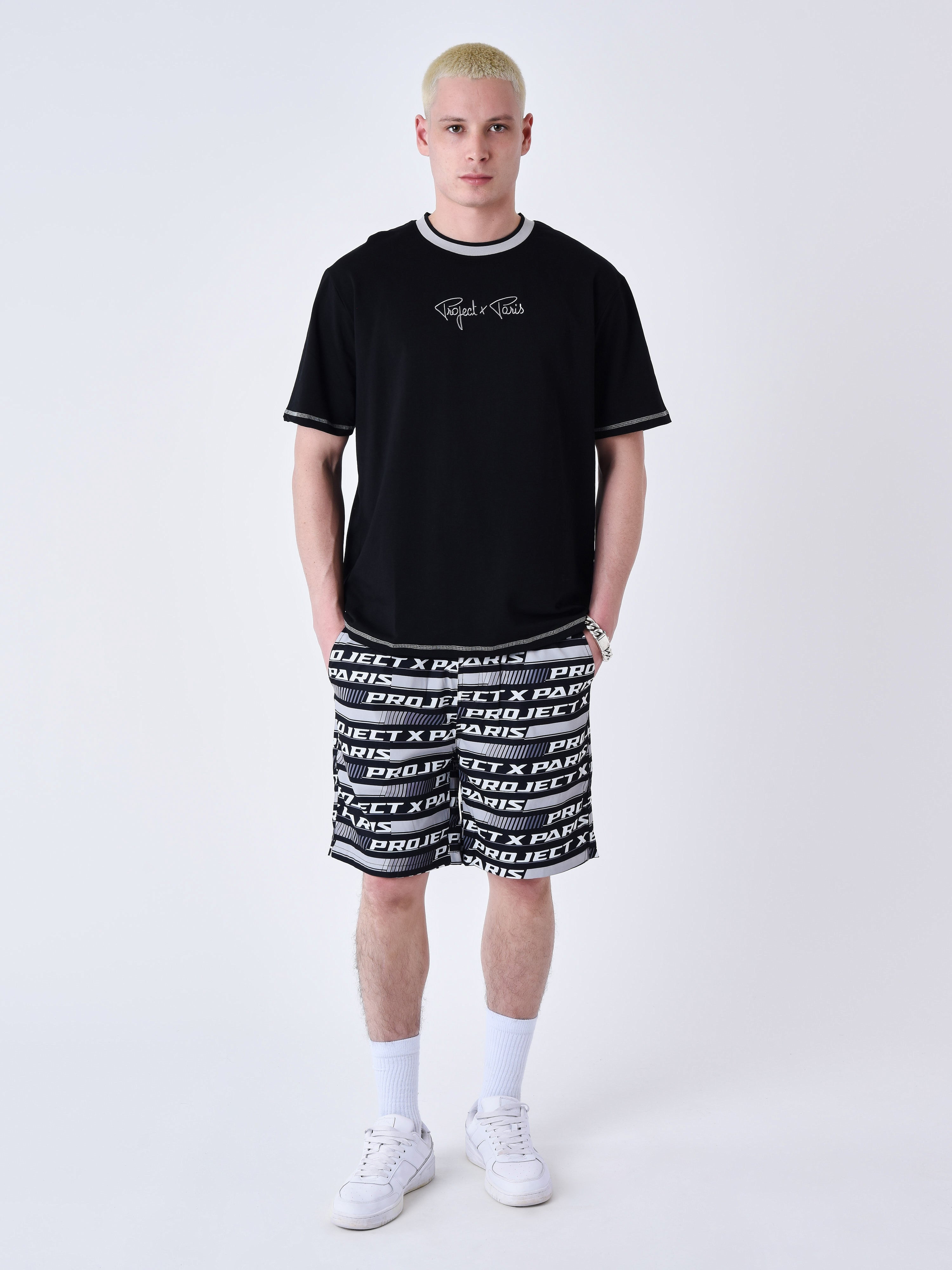 short-de-bain-imprime-car-racing-noir