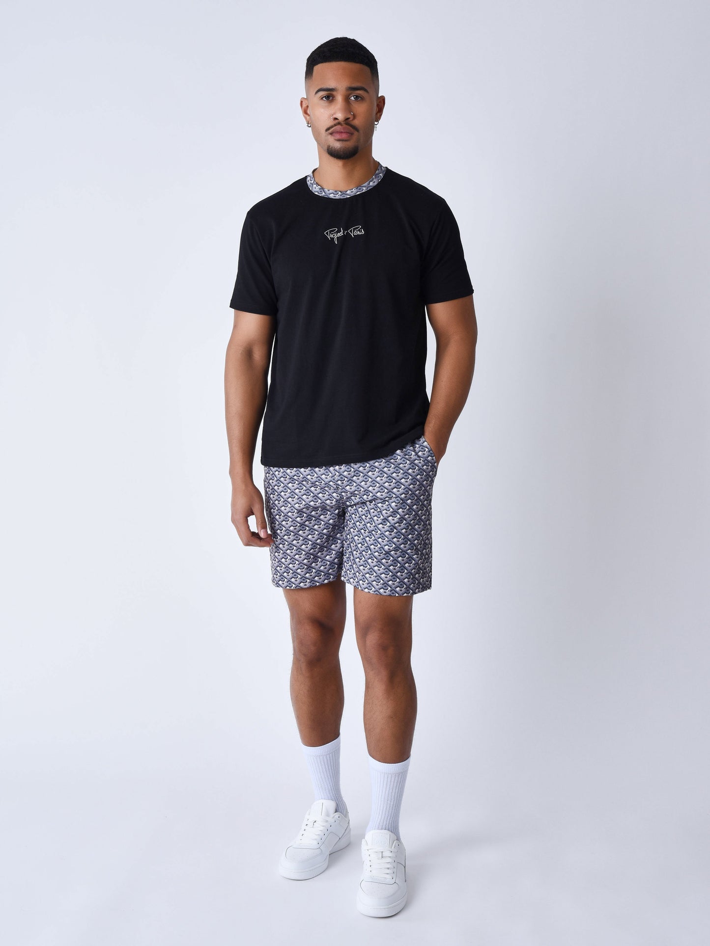 short-de-bain-imprime-graphic-gaze-gris