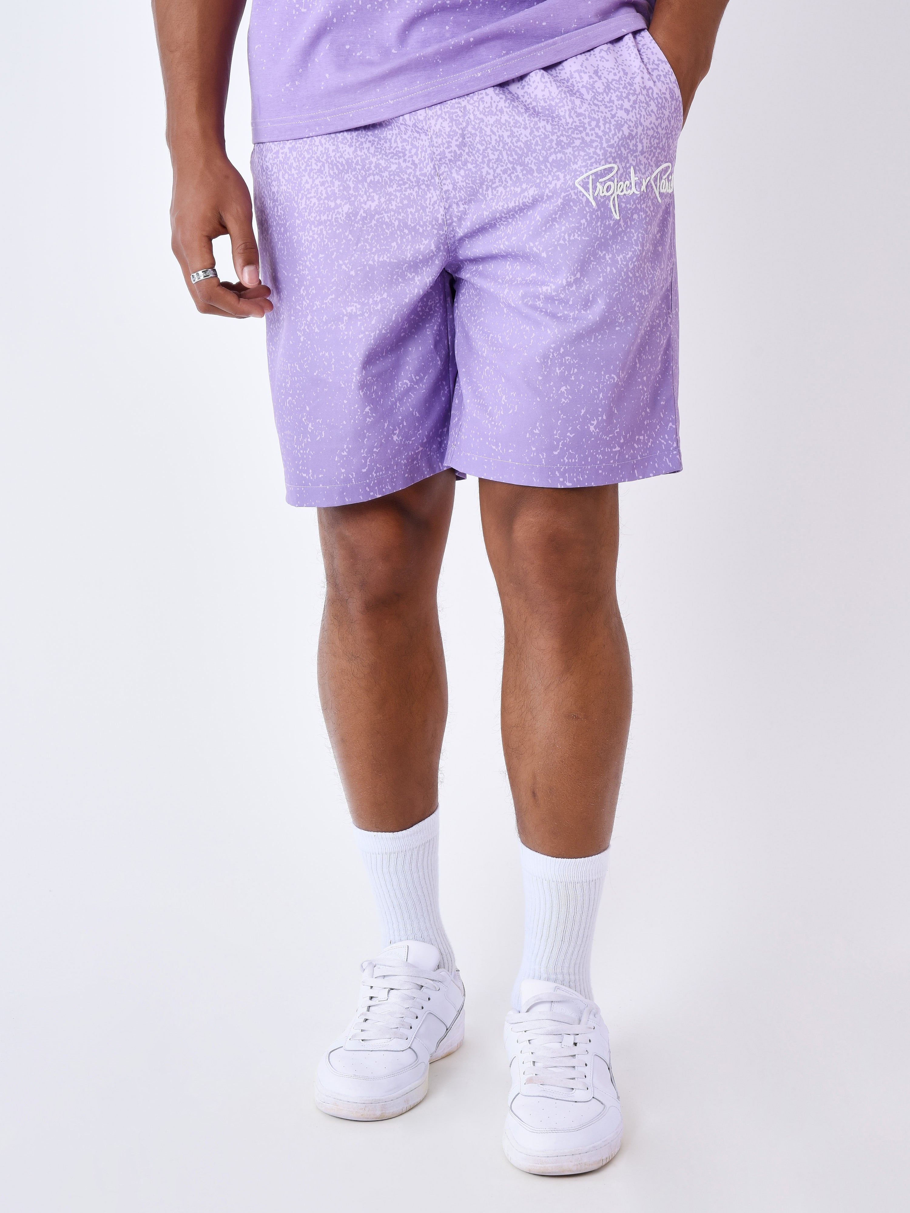 short-de-bain-imprime-spray-mauve