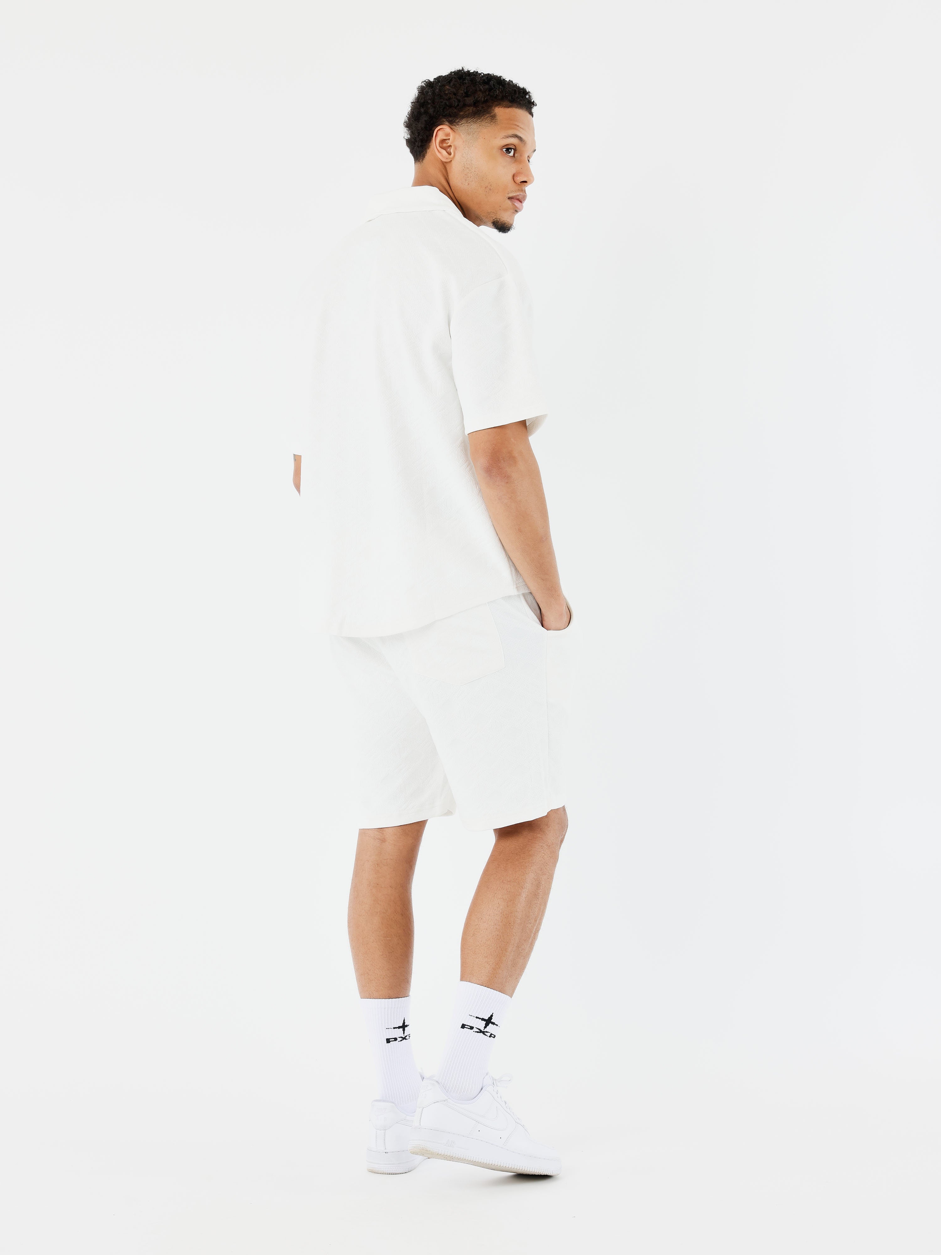 Textured Casual Shorts-2