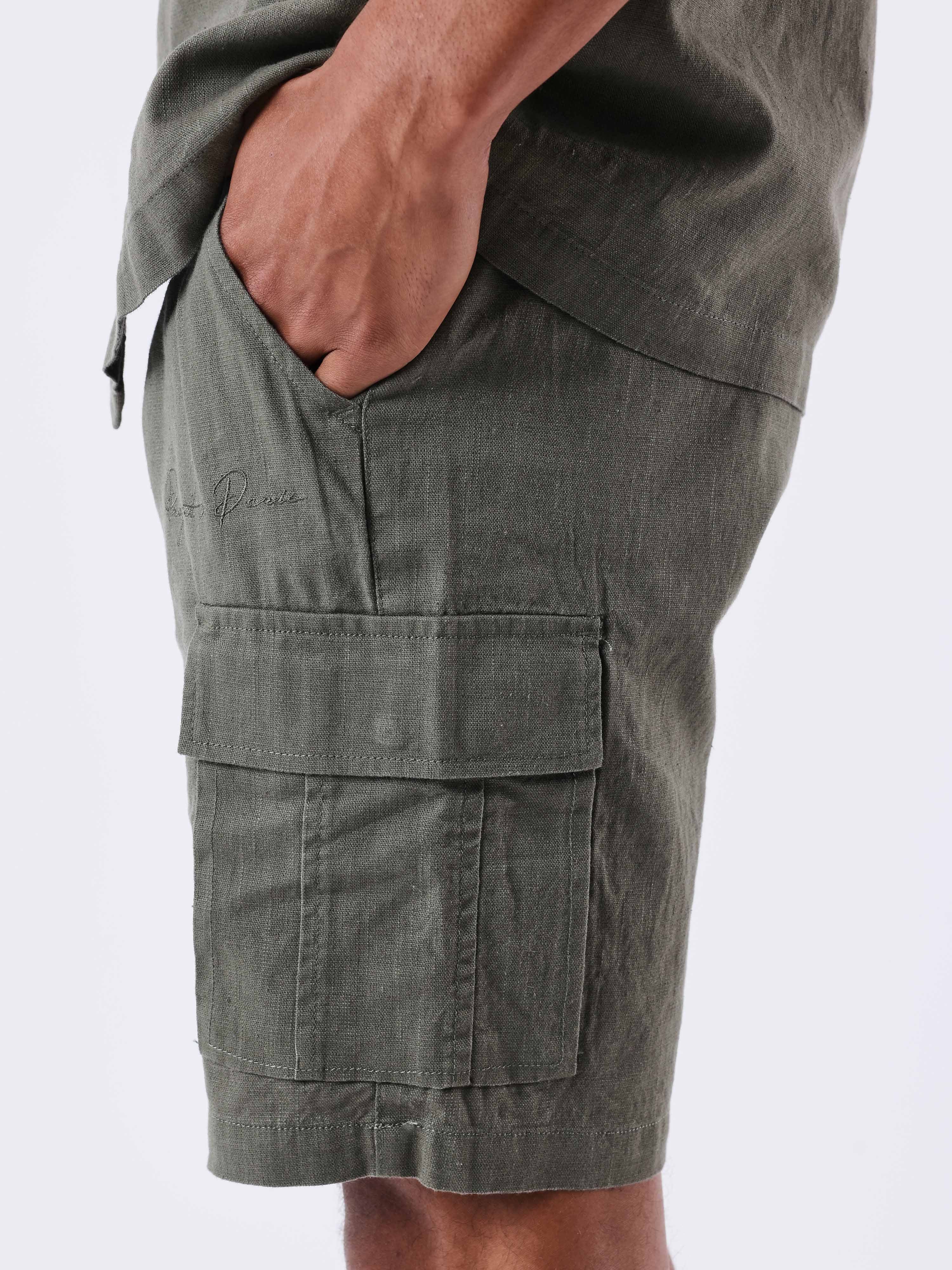 short-decontractee-texturee-5347-olive-fonce