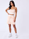Elastisk shorts med trykt broderet logo