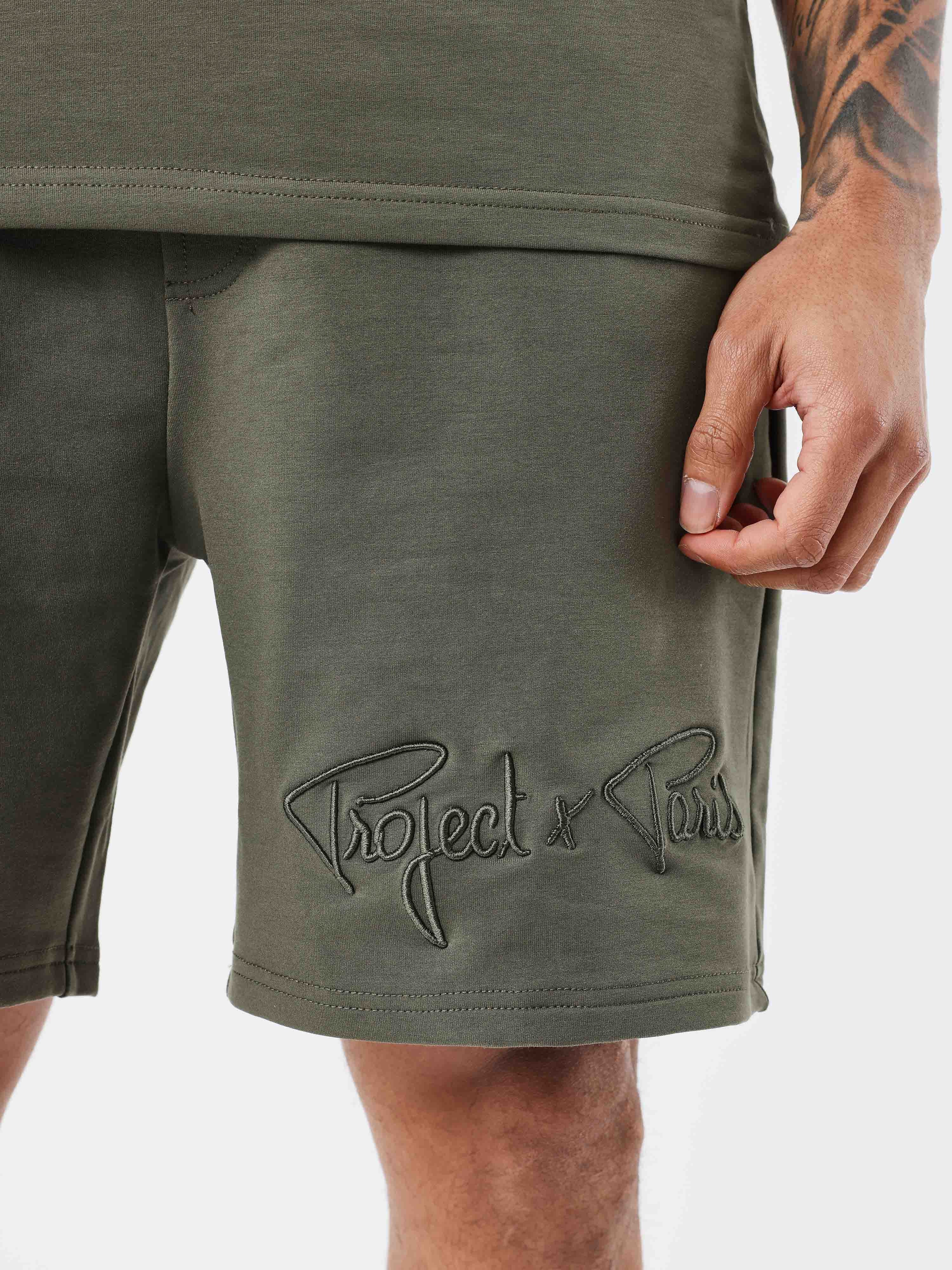 short-essentials-project-x-paris-olive-fonce-detailshot