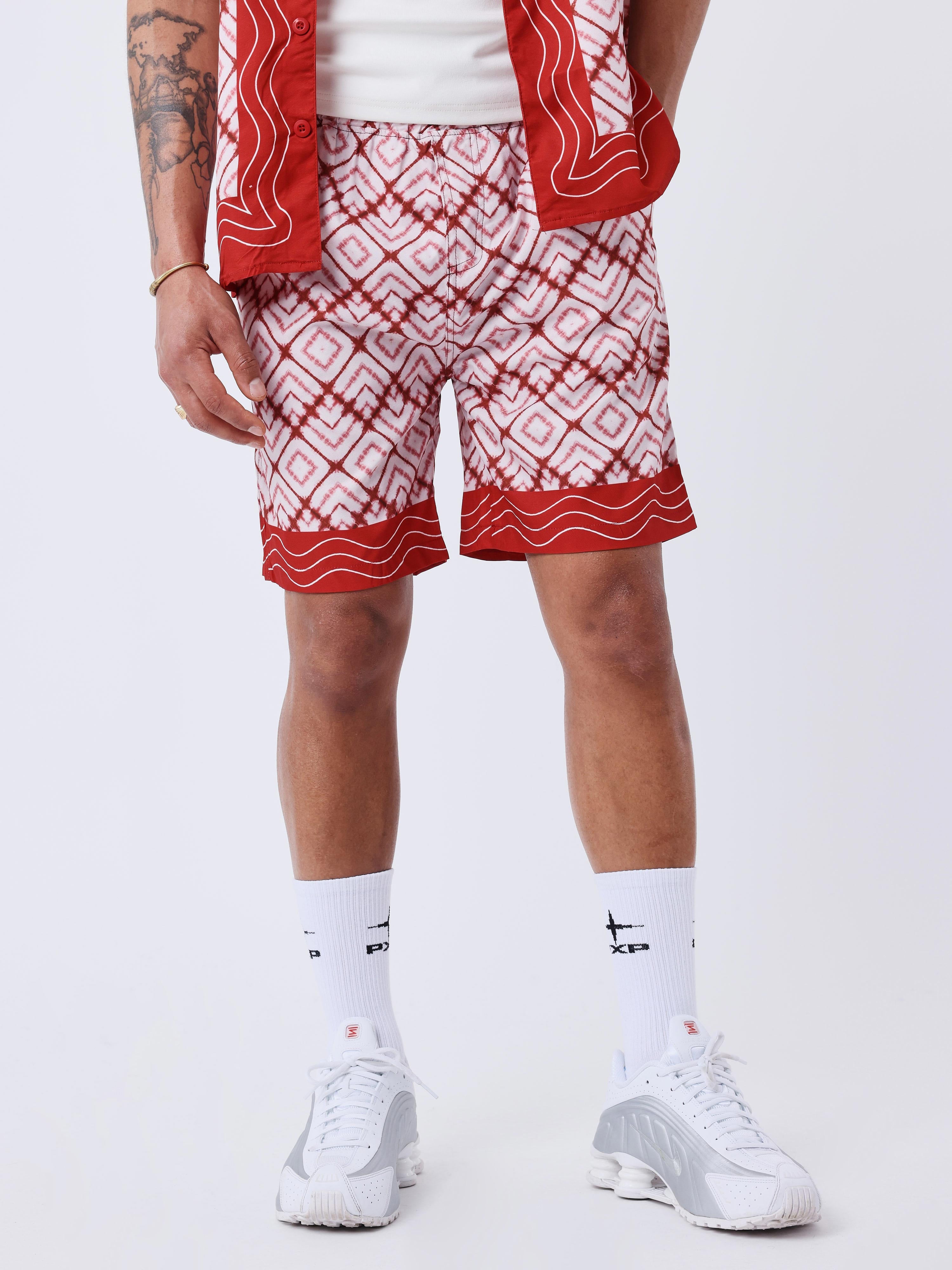 short-fluide-geometrique-rouge