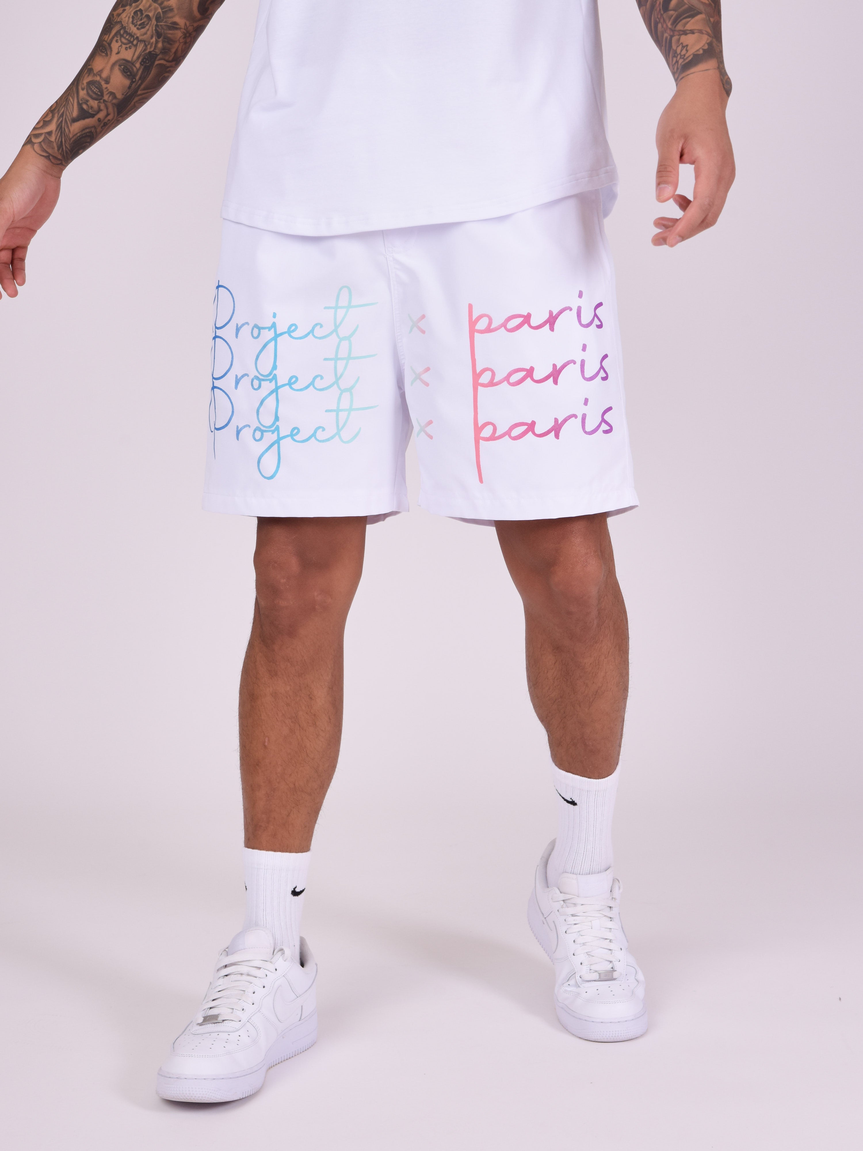 Short large gradient logo print-2