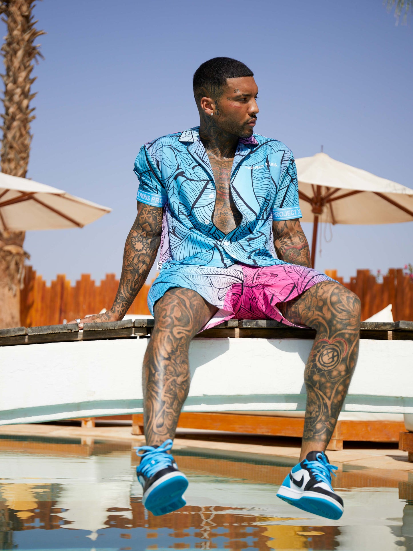 short-imprime-tropical--bleu