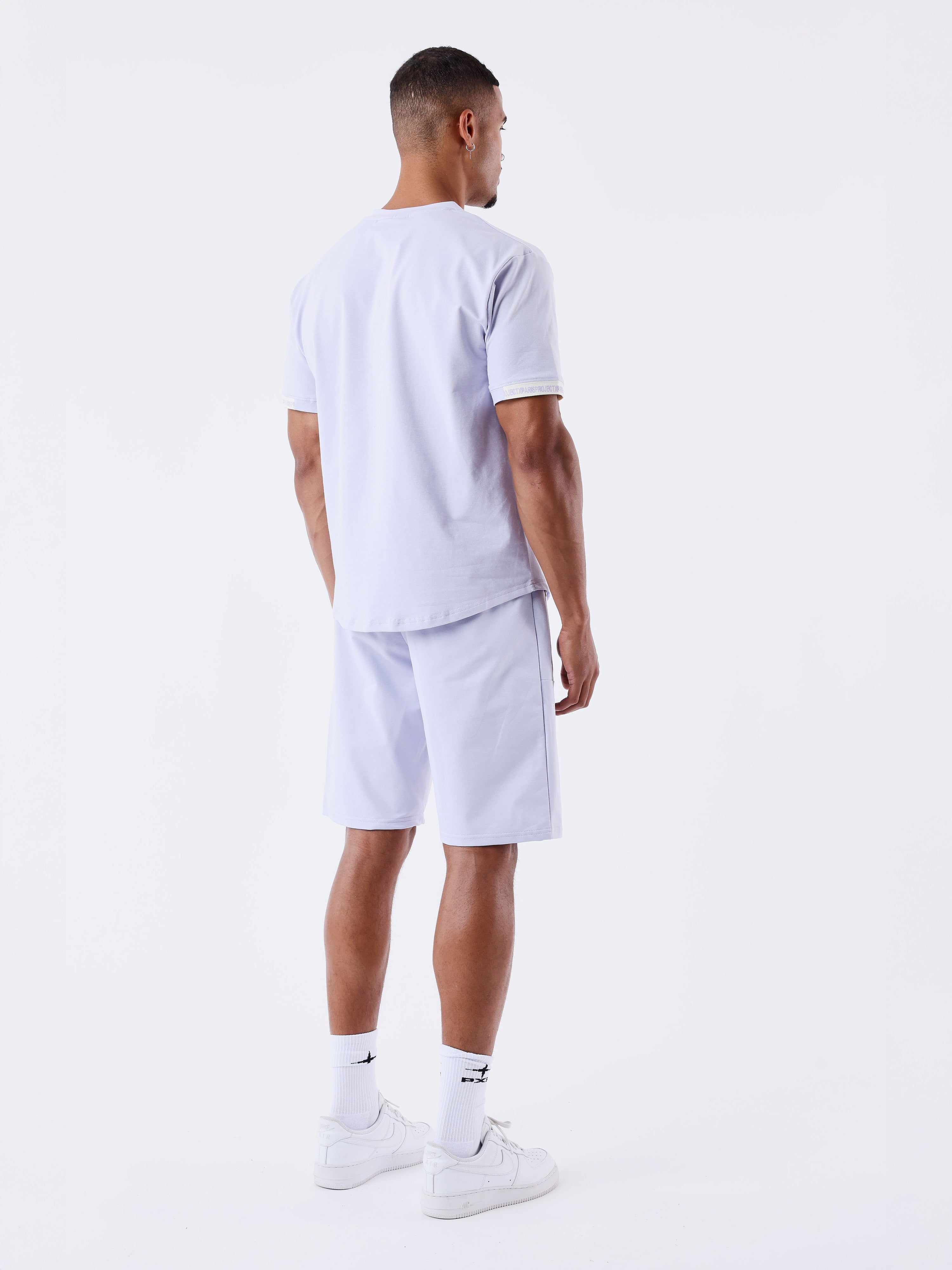 Едноцветни къси панталони с лента с лого-3