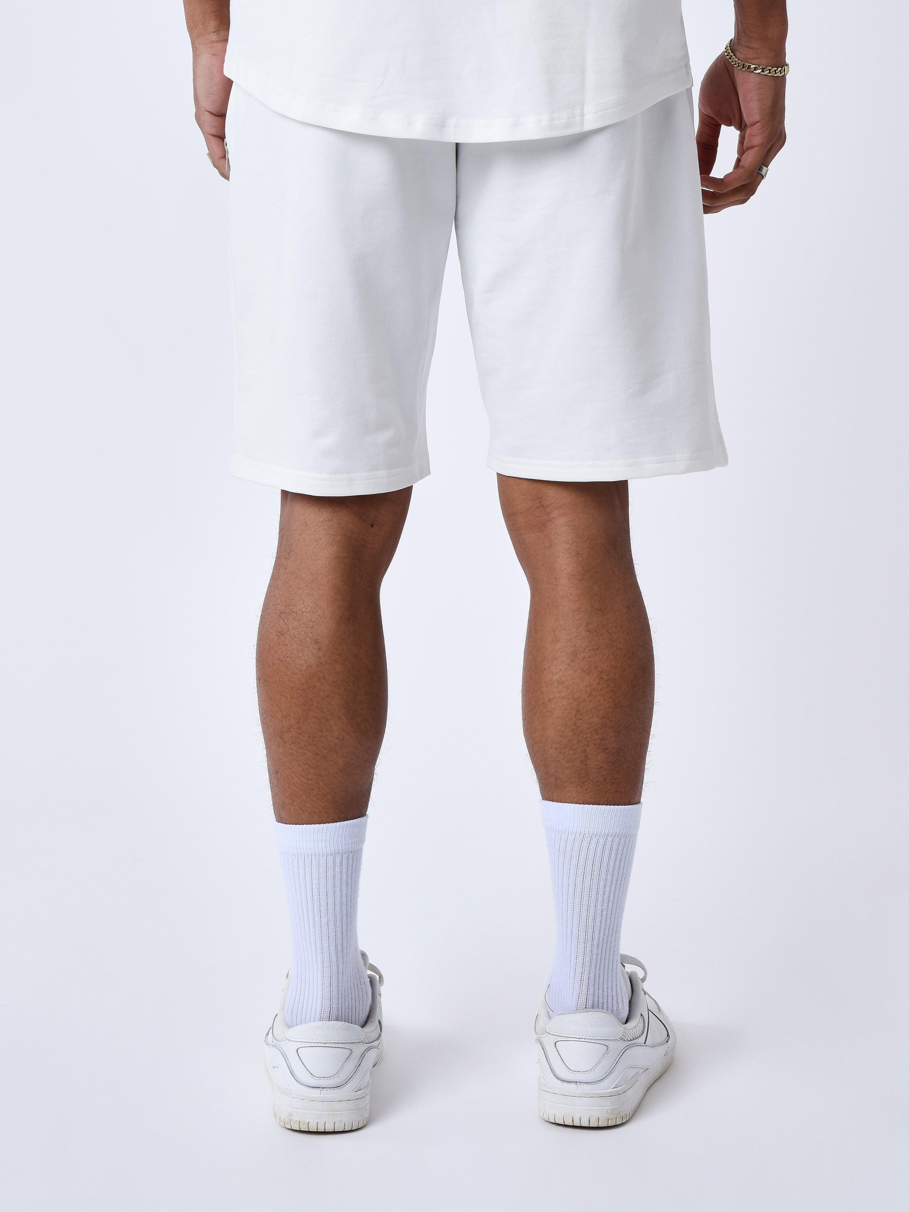 short-uni-avec-bande-logo-blanc-casse-gris-fume