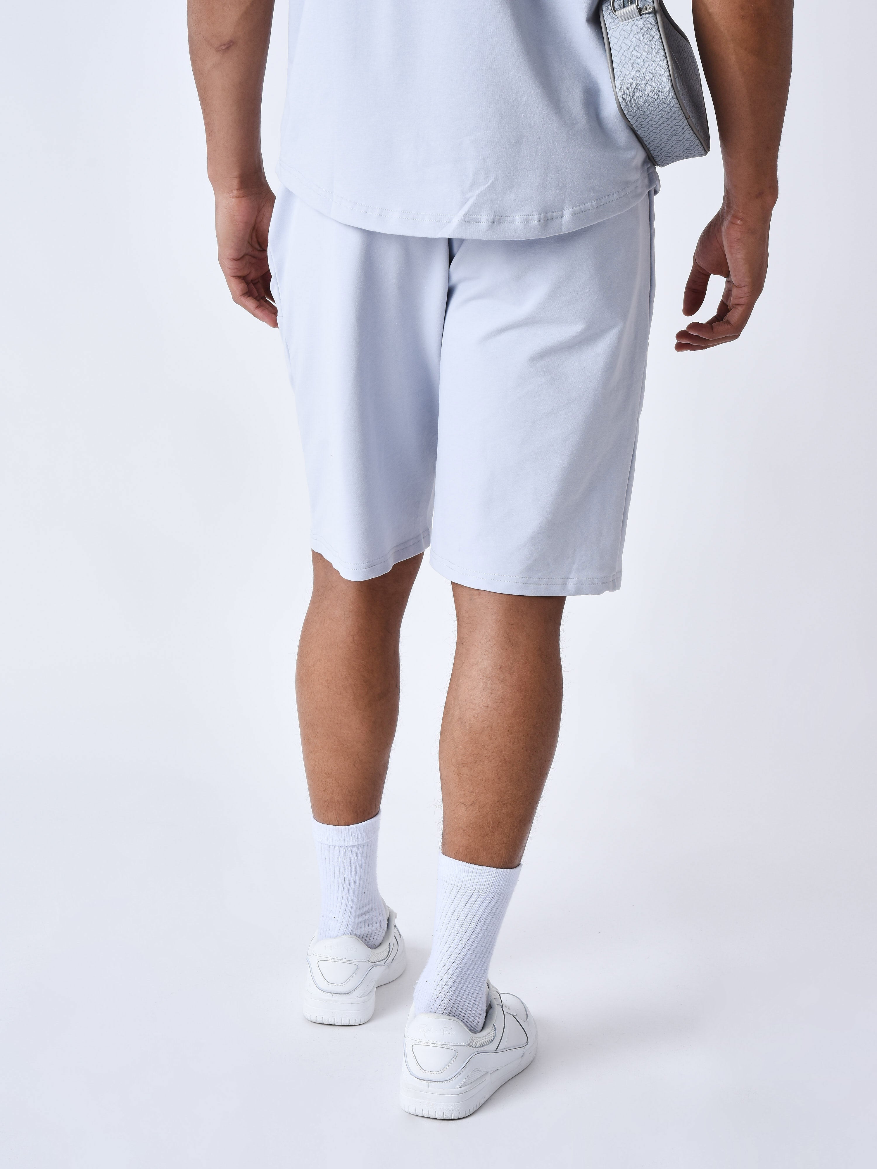 Едноцветни къси панталони с лента с лого-3