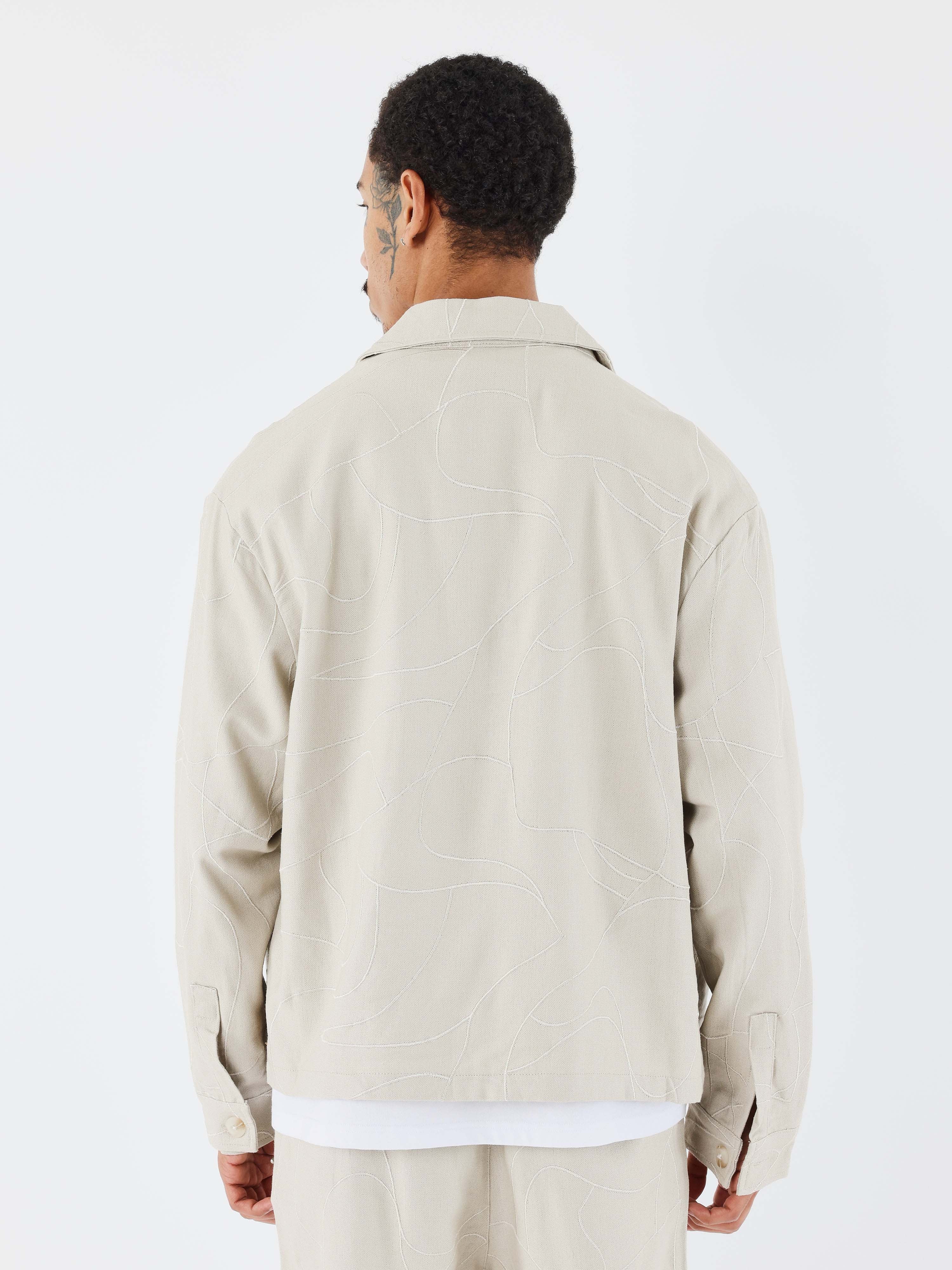 Camicia overshirt ricamata Dune-2