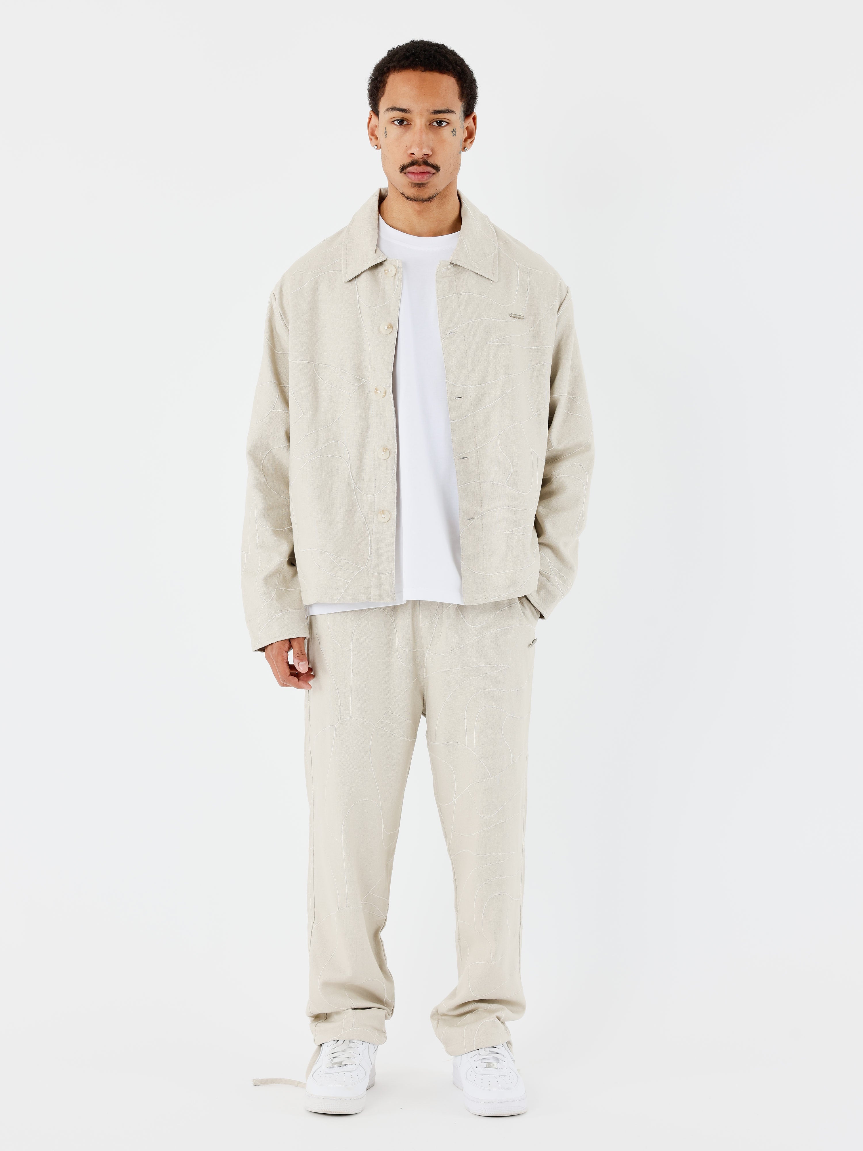 Camicia overshirt ricamata Dune-3