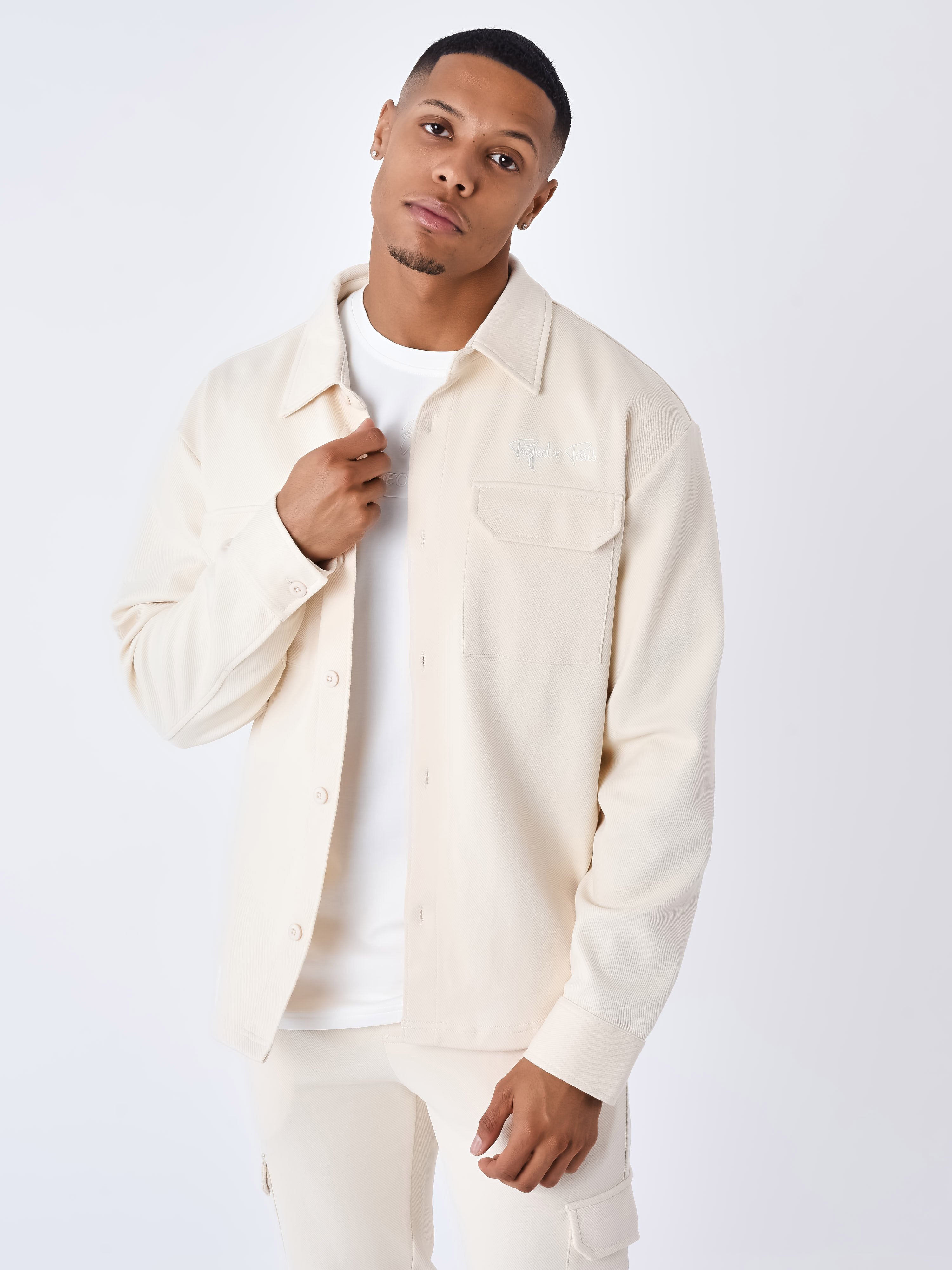 Signature ribbed overshirt-1