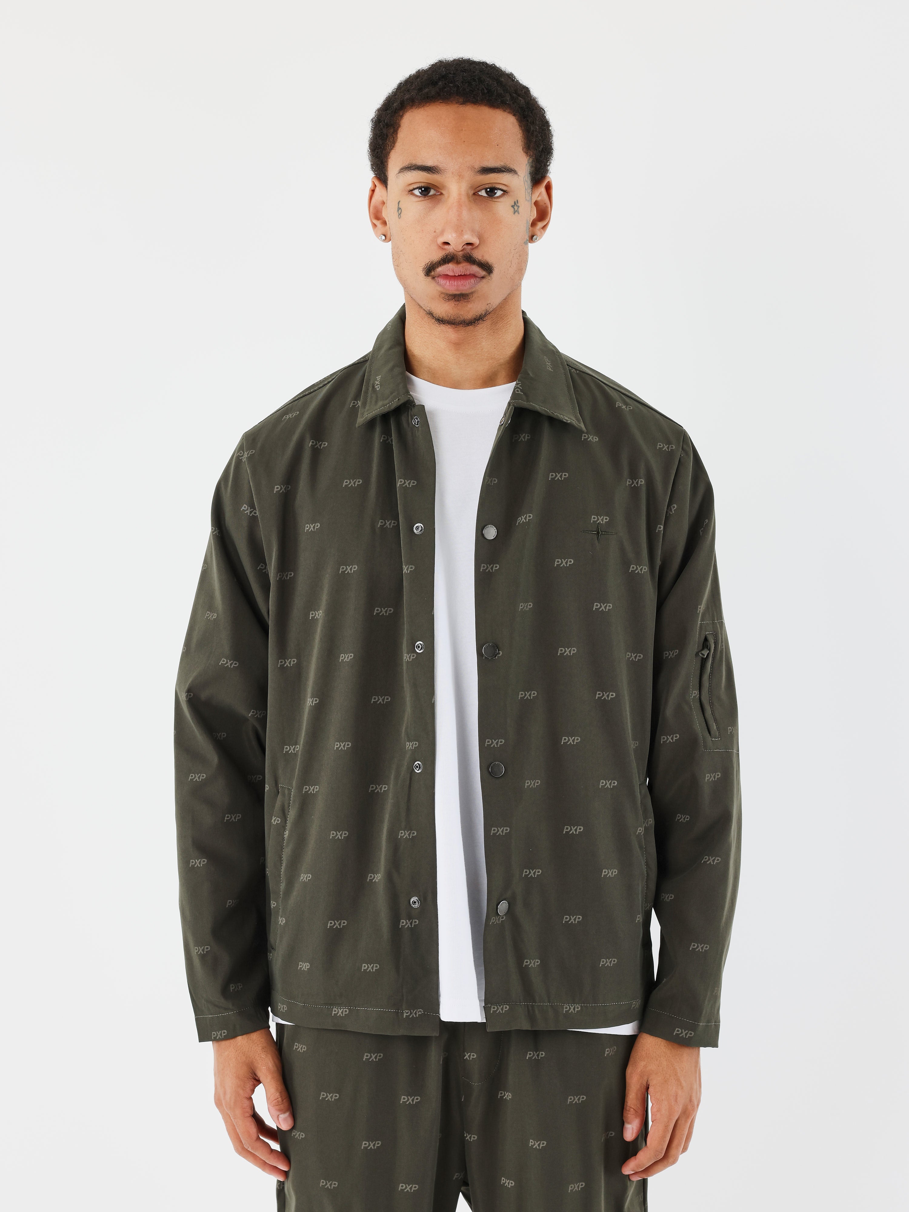 surchemise-imprime-pxp-olive-fonce