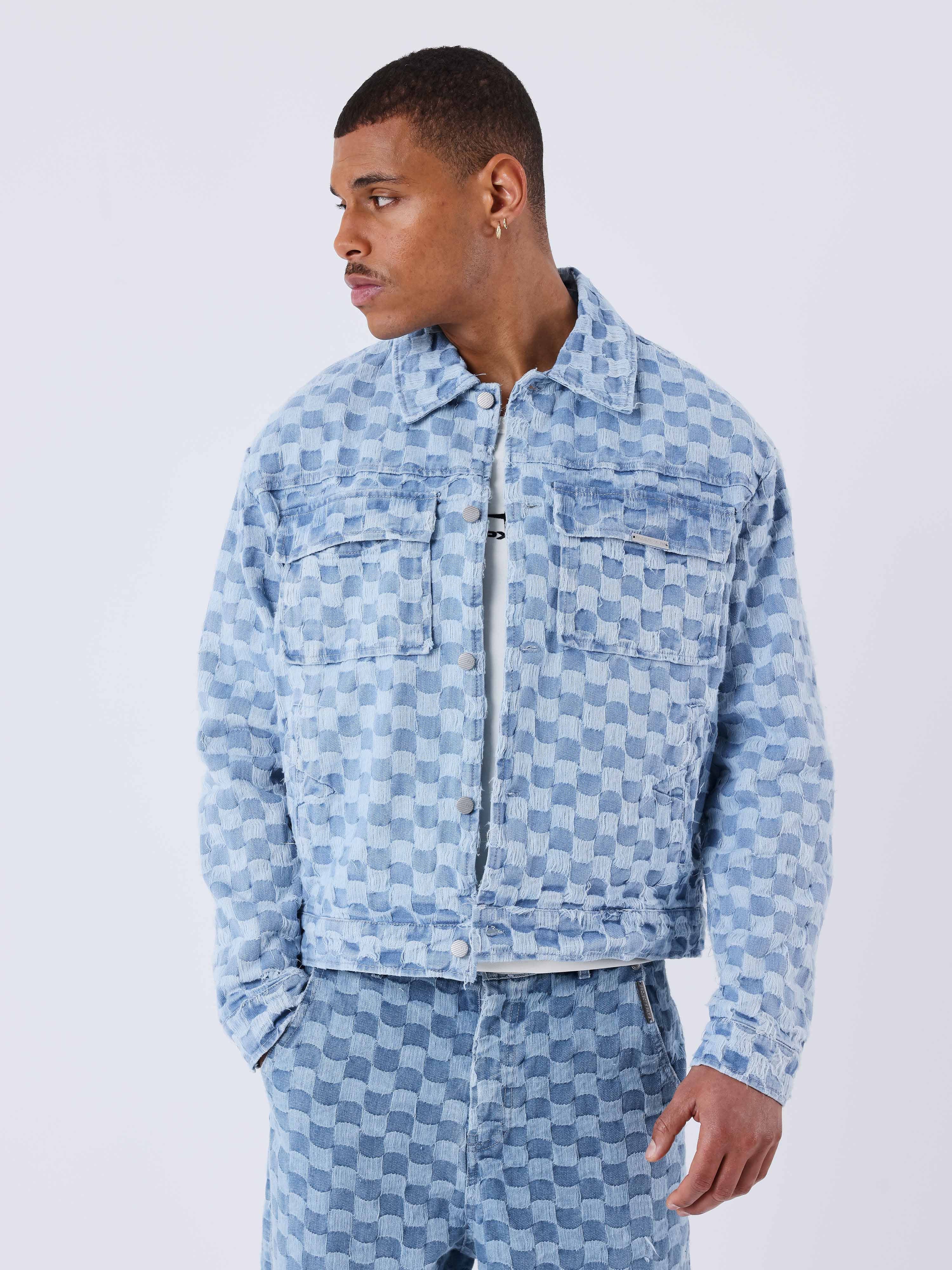 surchemise-kalash-x-pxp-en-denim-a-motif-damier-bleu