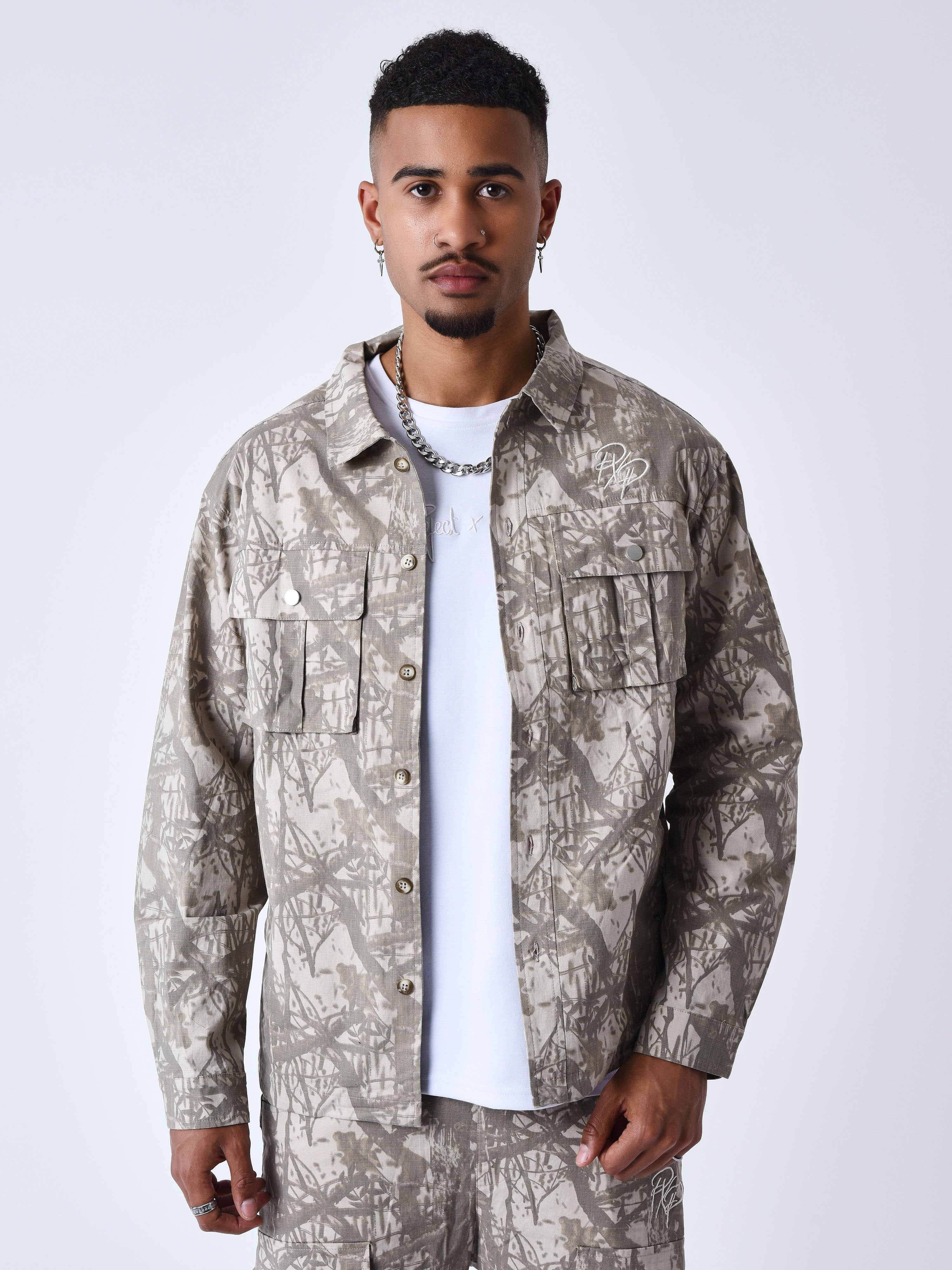 Branch pattern overshirt-1