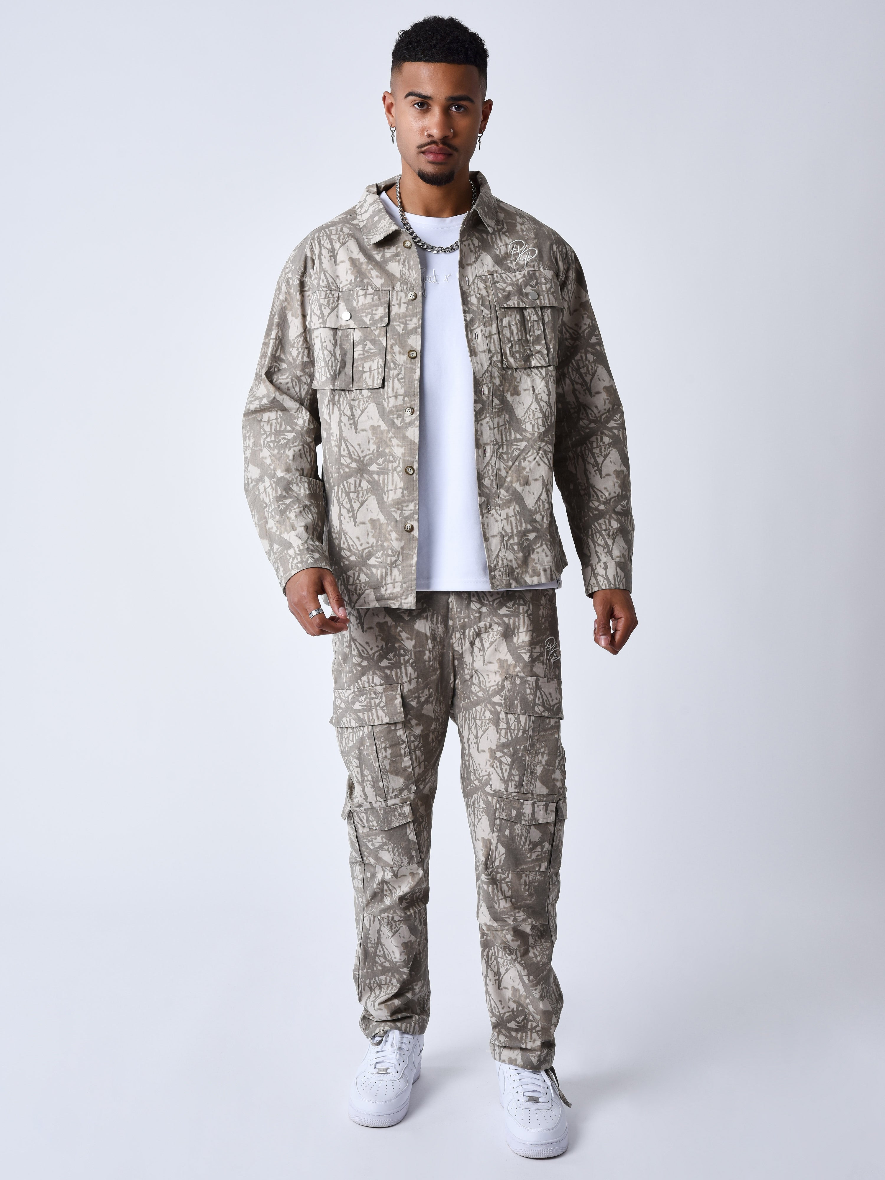 Branch pattern overshirt-3
