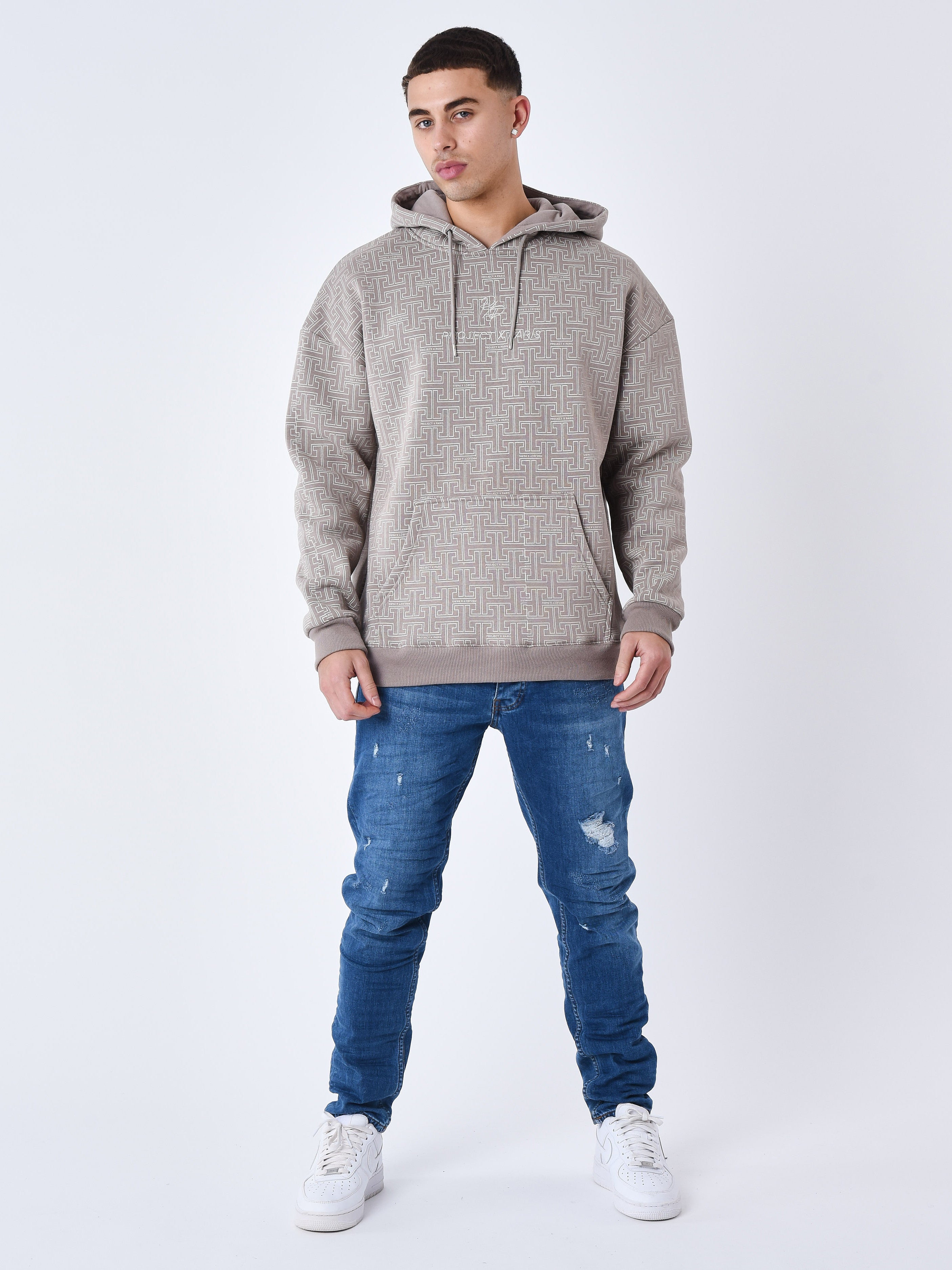 sweat-a-capuche-all-over-labyrinthe-taupe