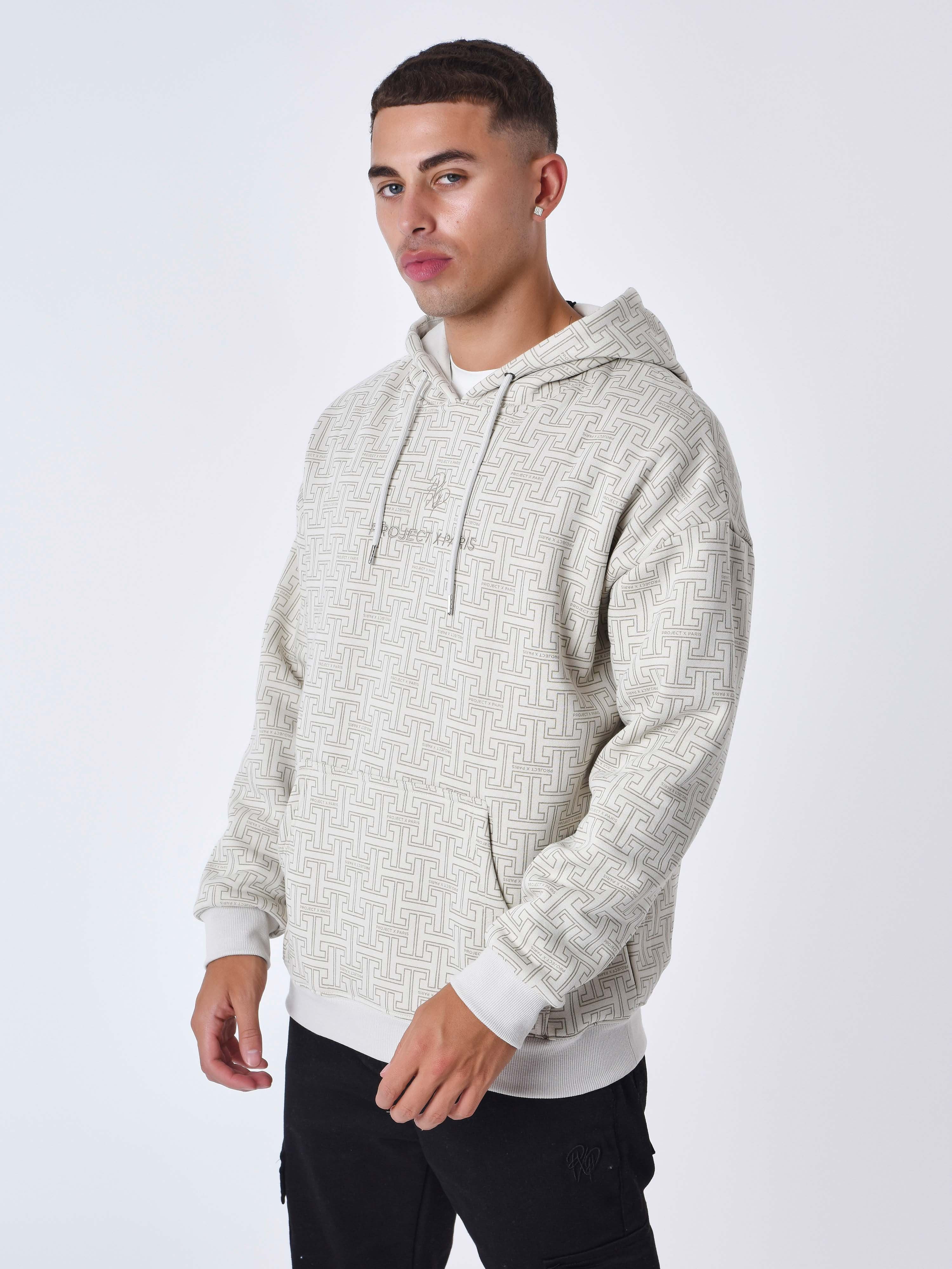 sweat-a-capuche-all-over-labyrinthe-greige