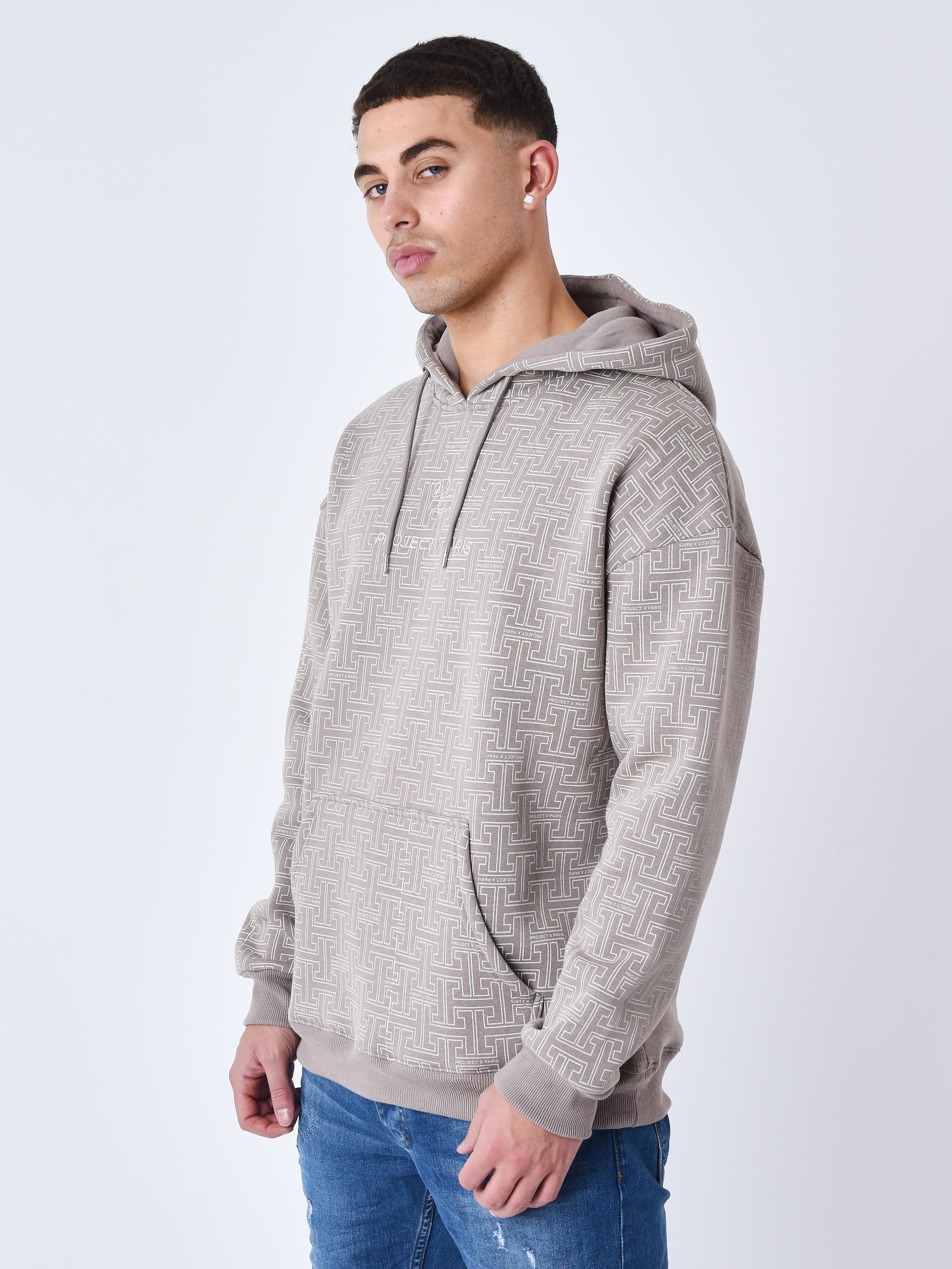 sweat-a-capuche-all-over-labyrinthe-taupe