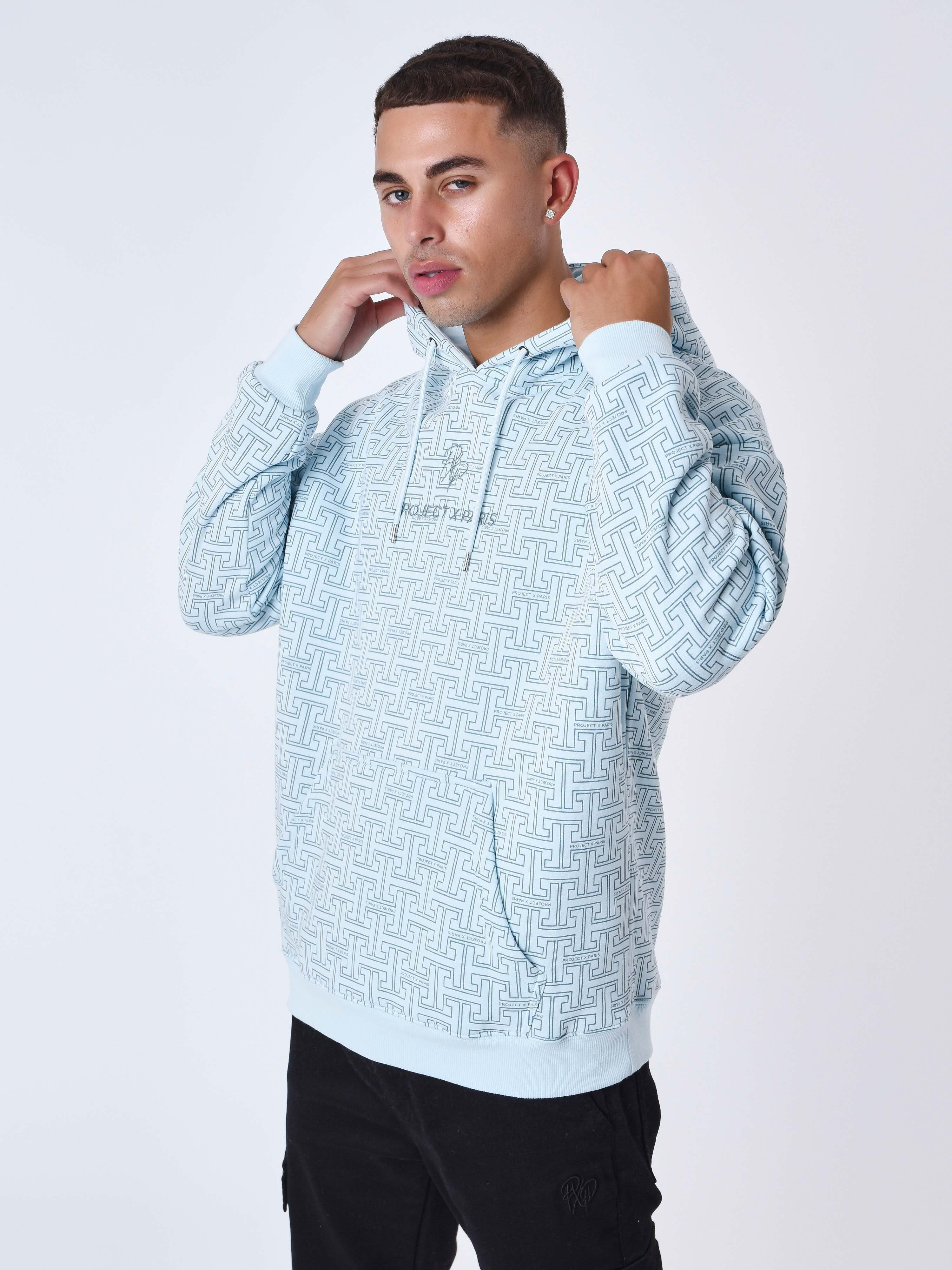 sweat-a-capuche-all-over-labyrinthe-ice-blue