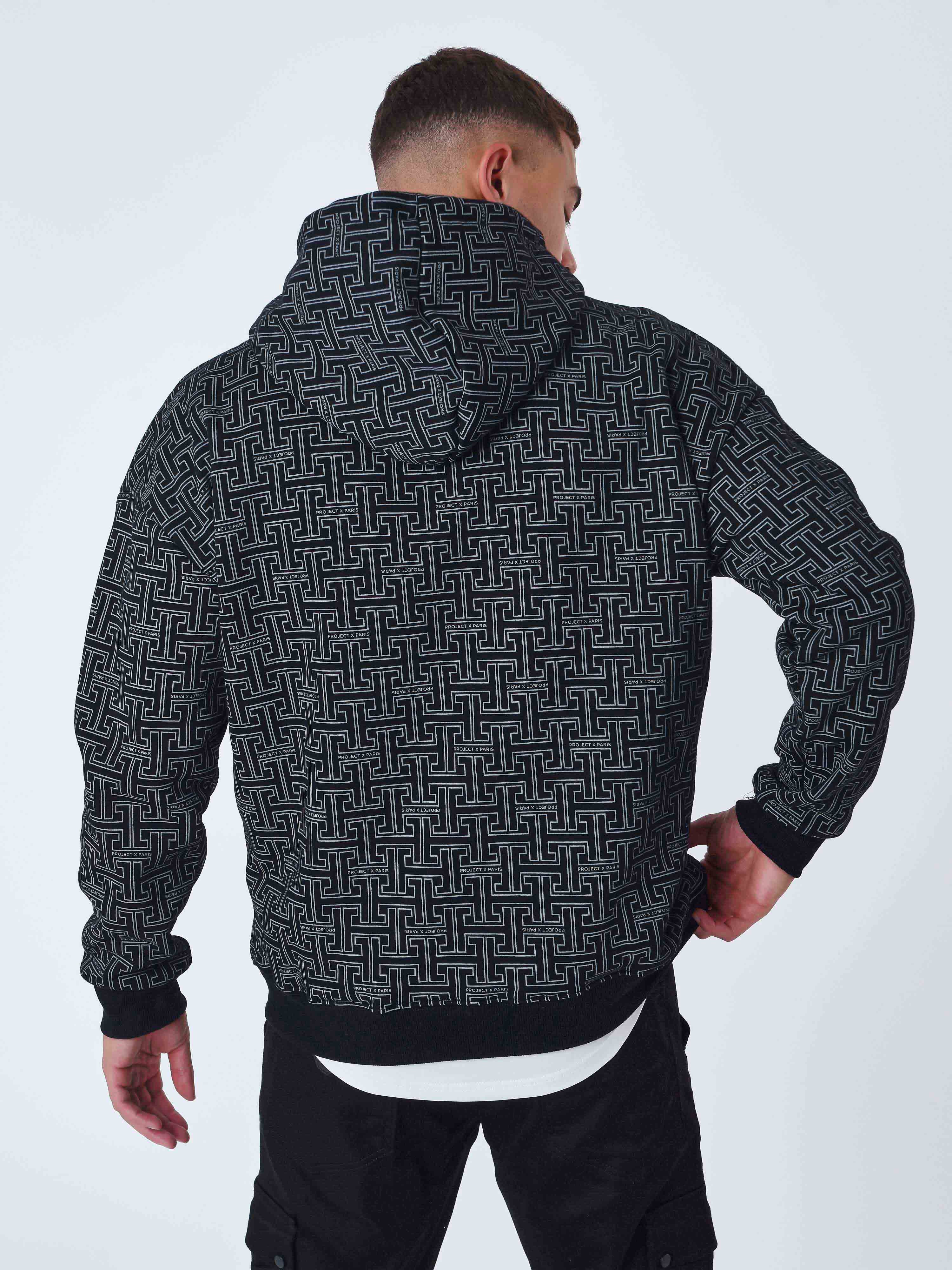 sweat-a-capuche-all-over-labyrinthe-noir