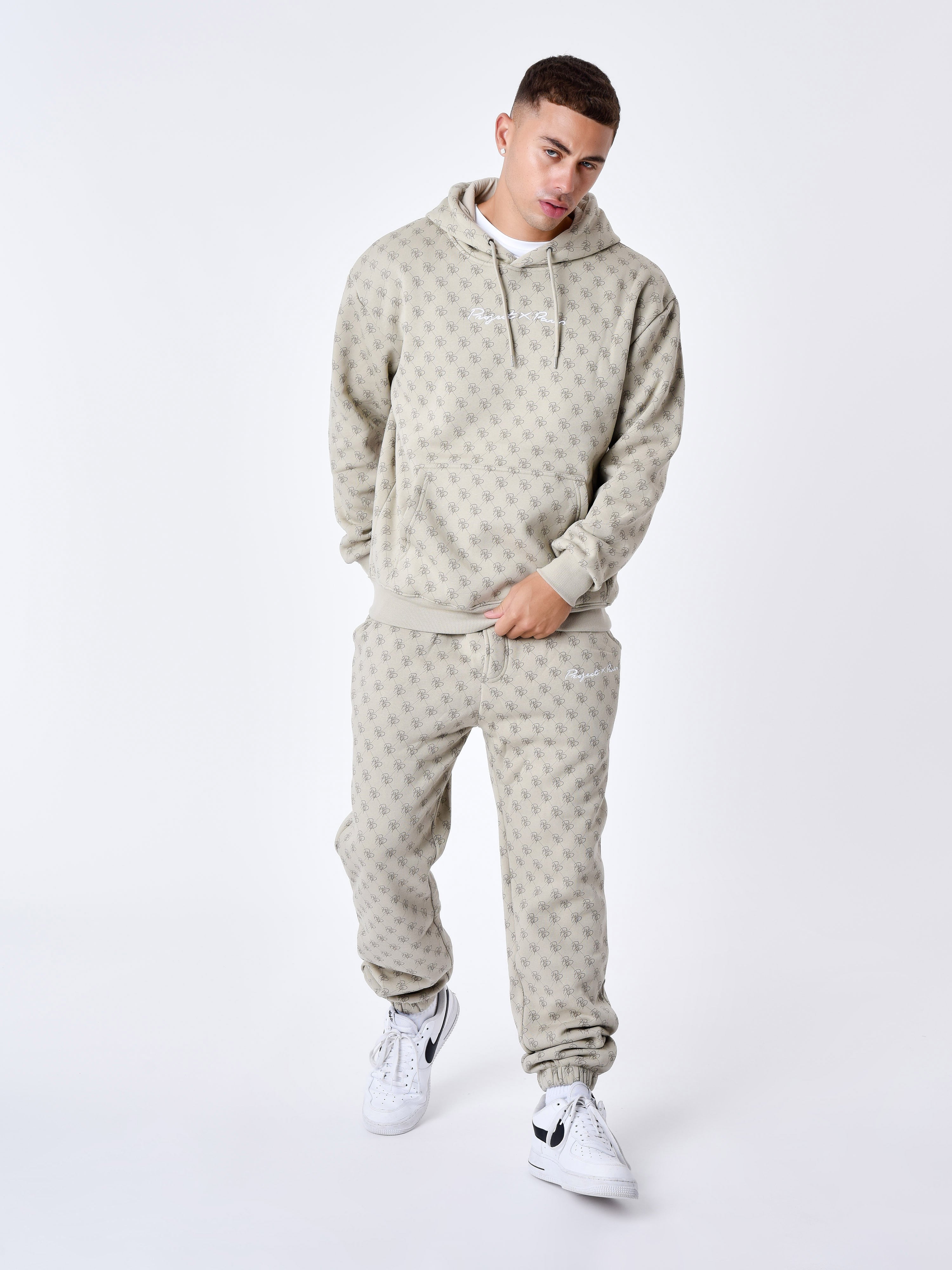 Kapuzensweatshirt mit Allover-Monogramm-3