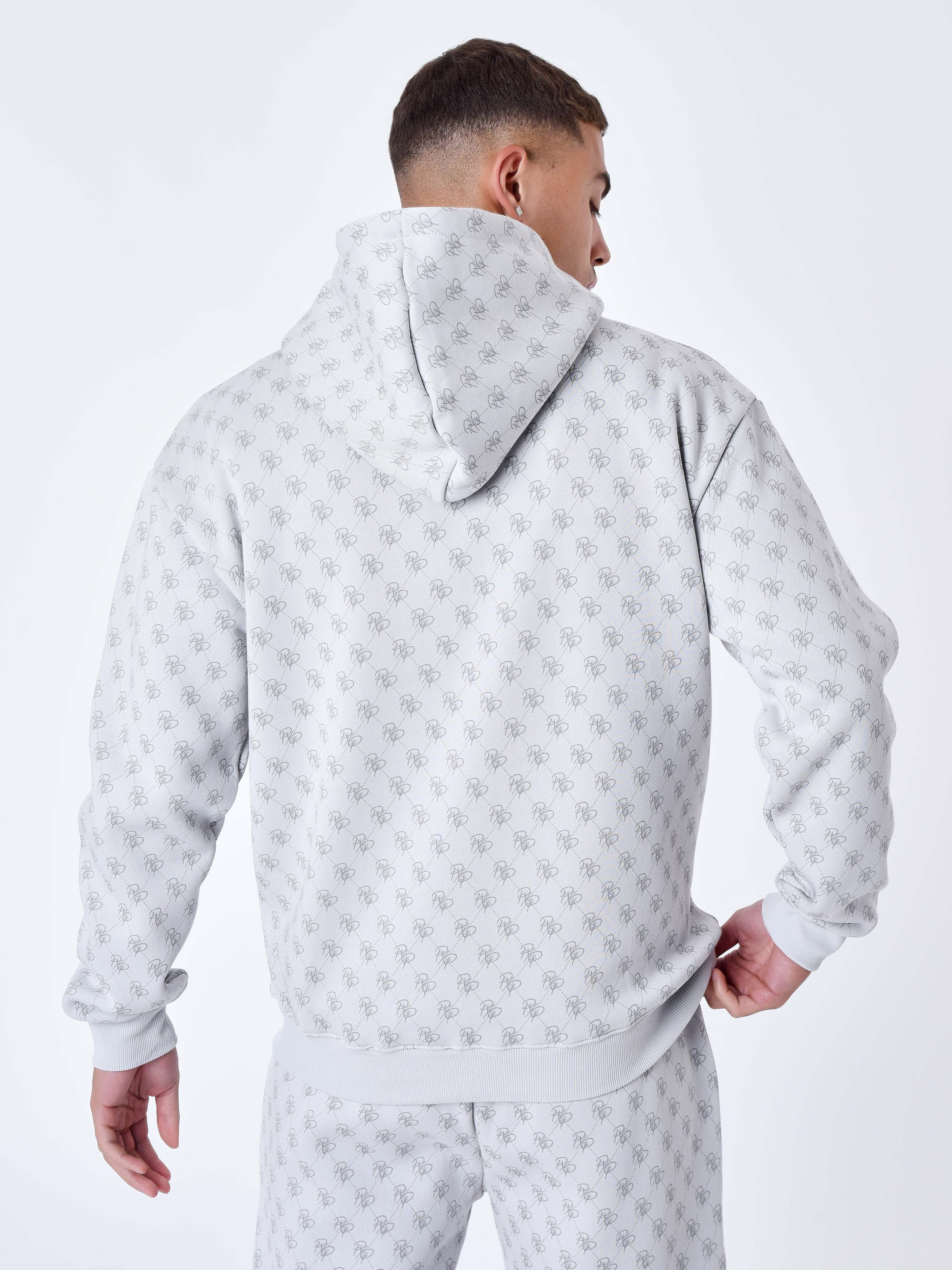 Kapuzensweatshirt mit durchgehendem Monogramm-2