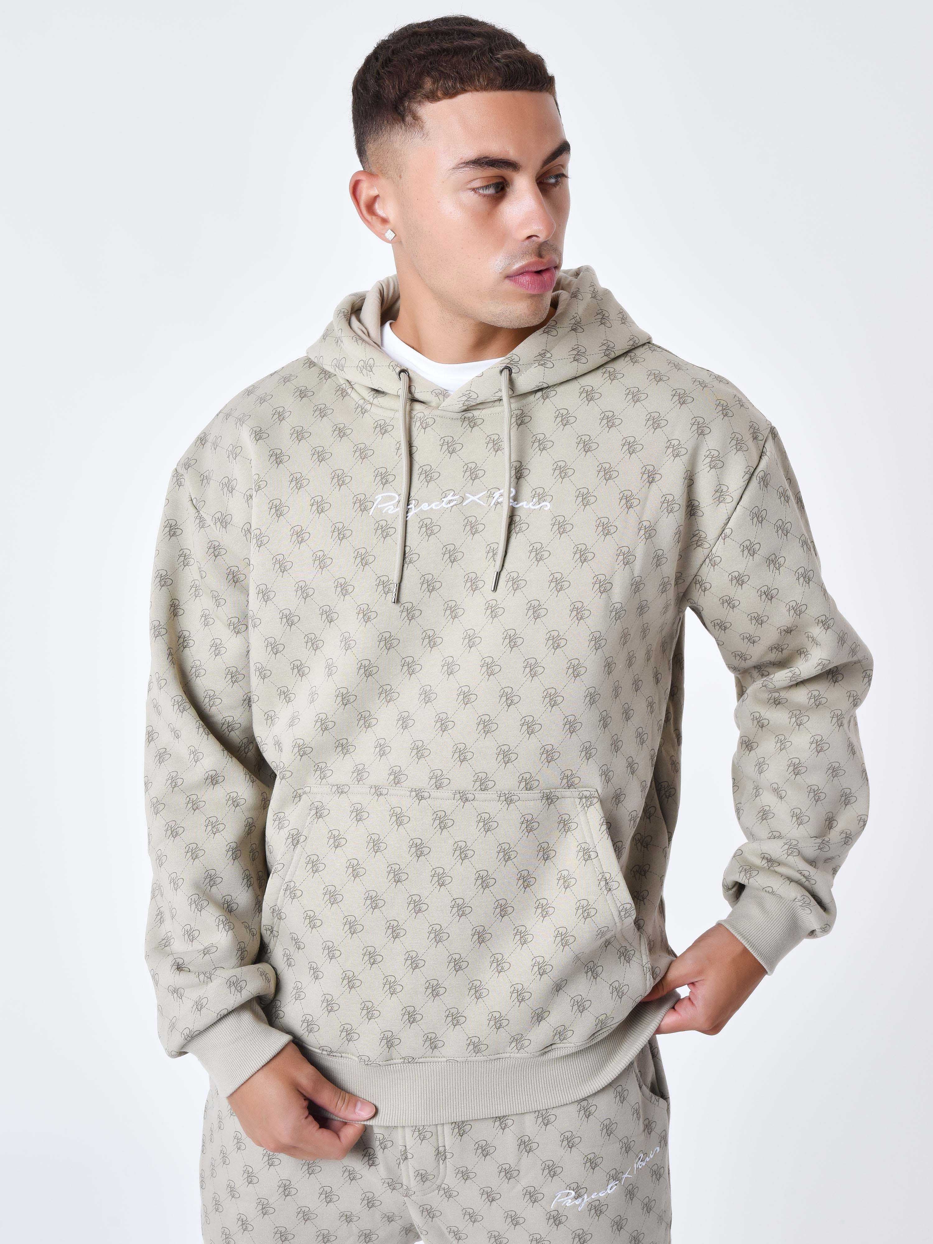 Kapuzensweatshirt mit Allover-Monogramm-1