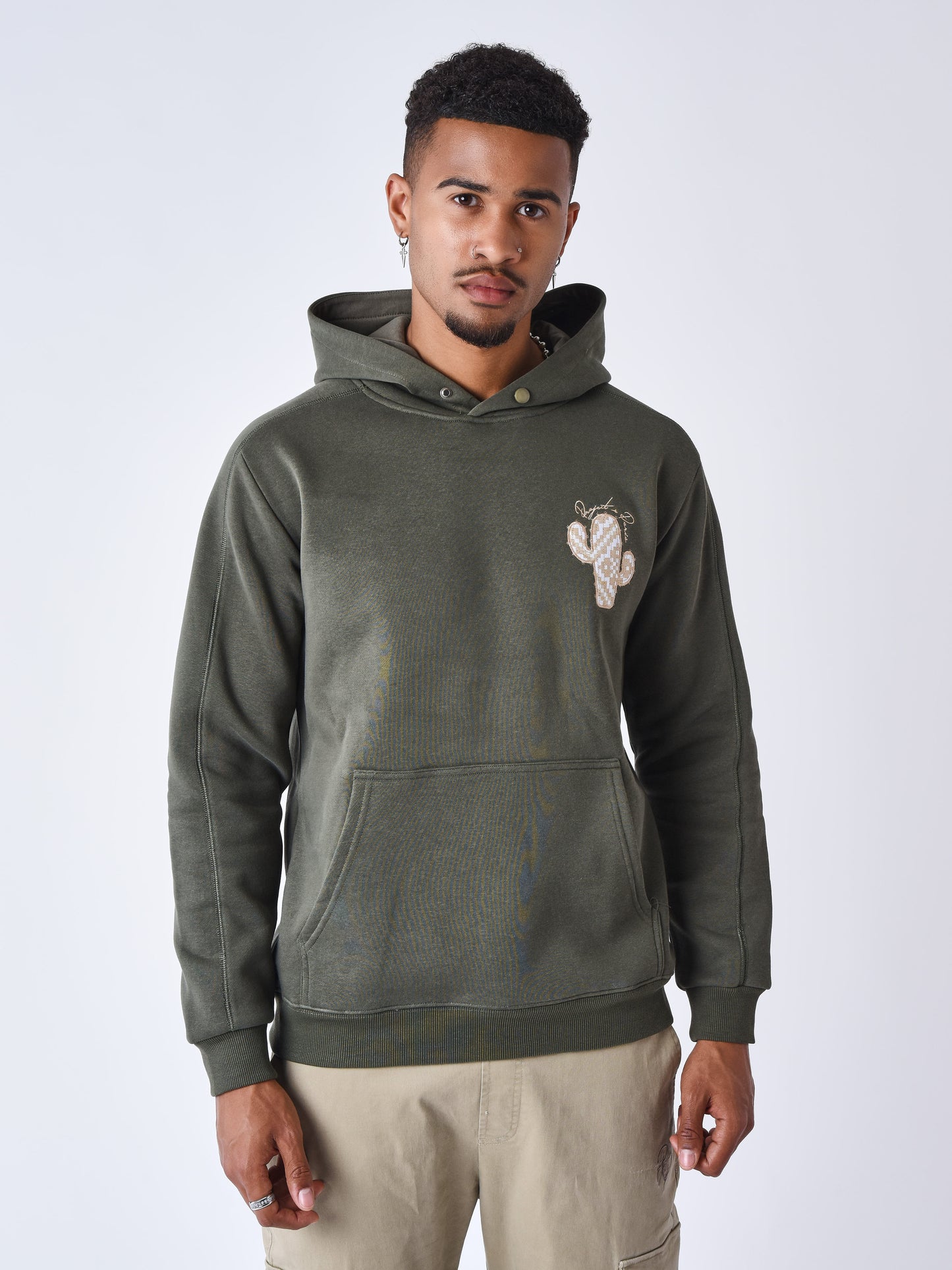 sweat-a-capuche-cactus-olive-fonce