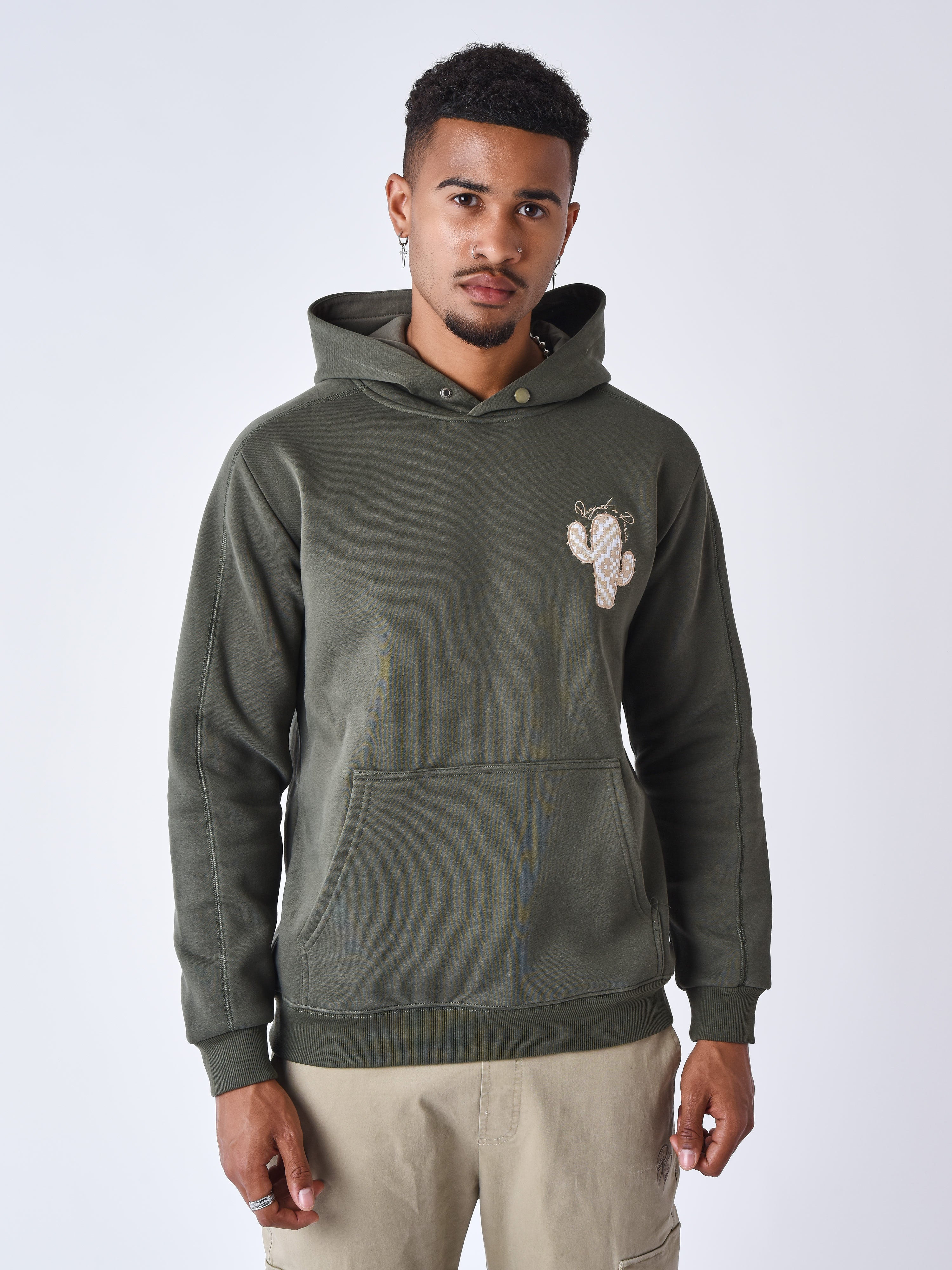 sweat-a-capuche-cactus-olive-fonce