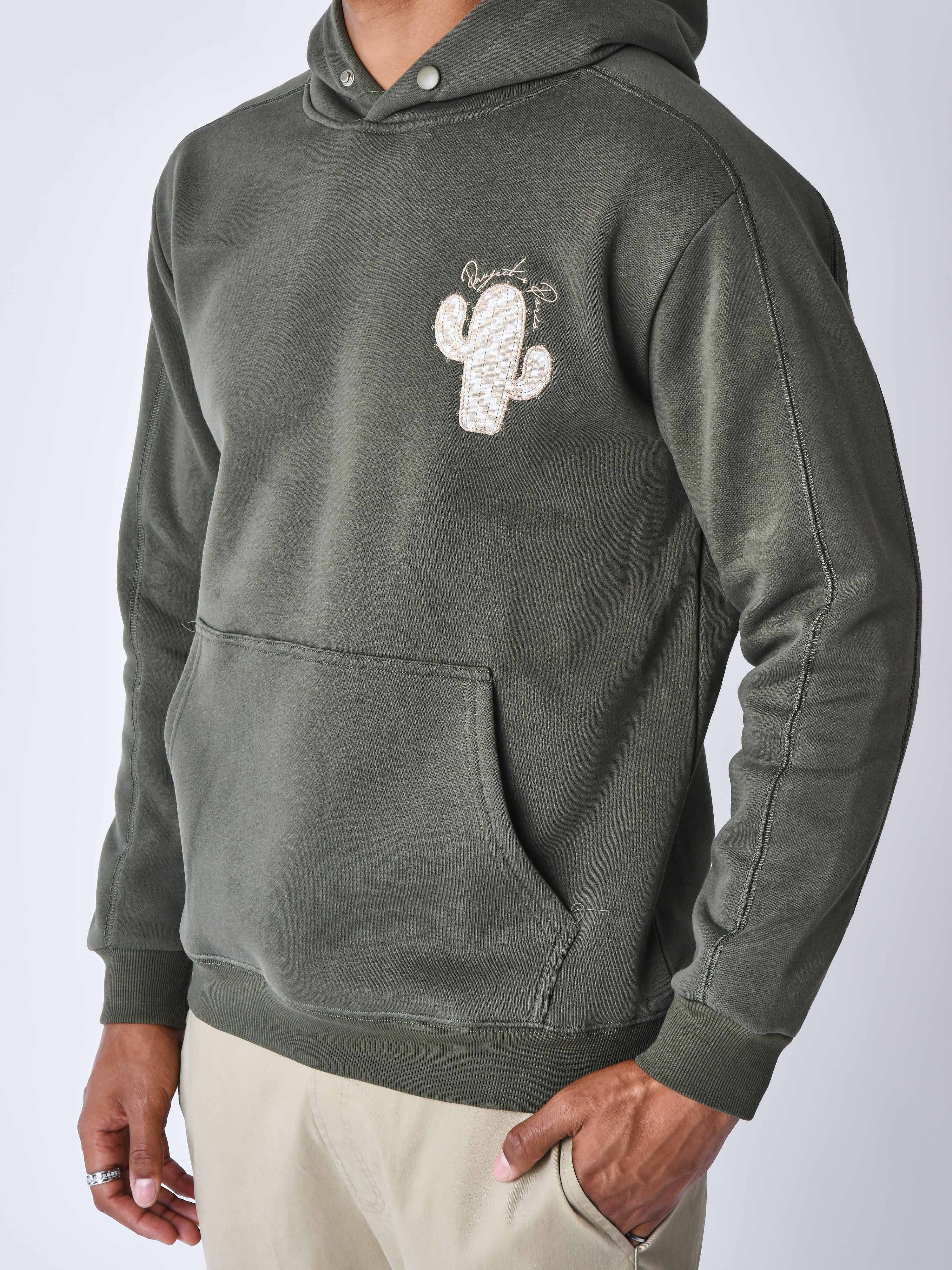 sweat-a-capuche-cactus-olive-fonce
