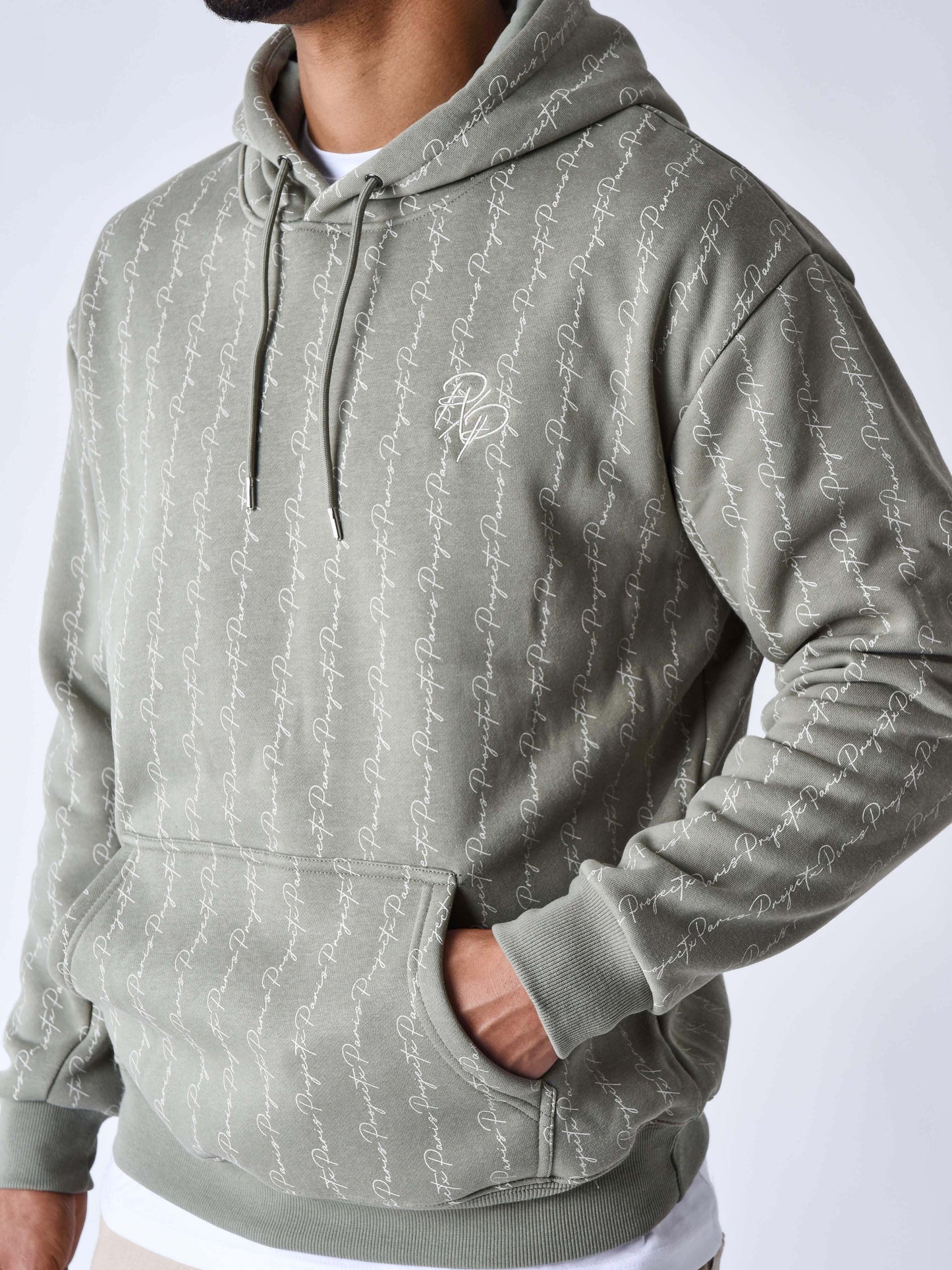 sweat-a-capuche-imprime-ink-drip-olive