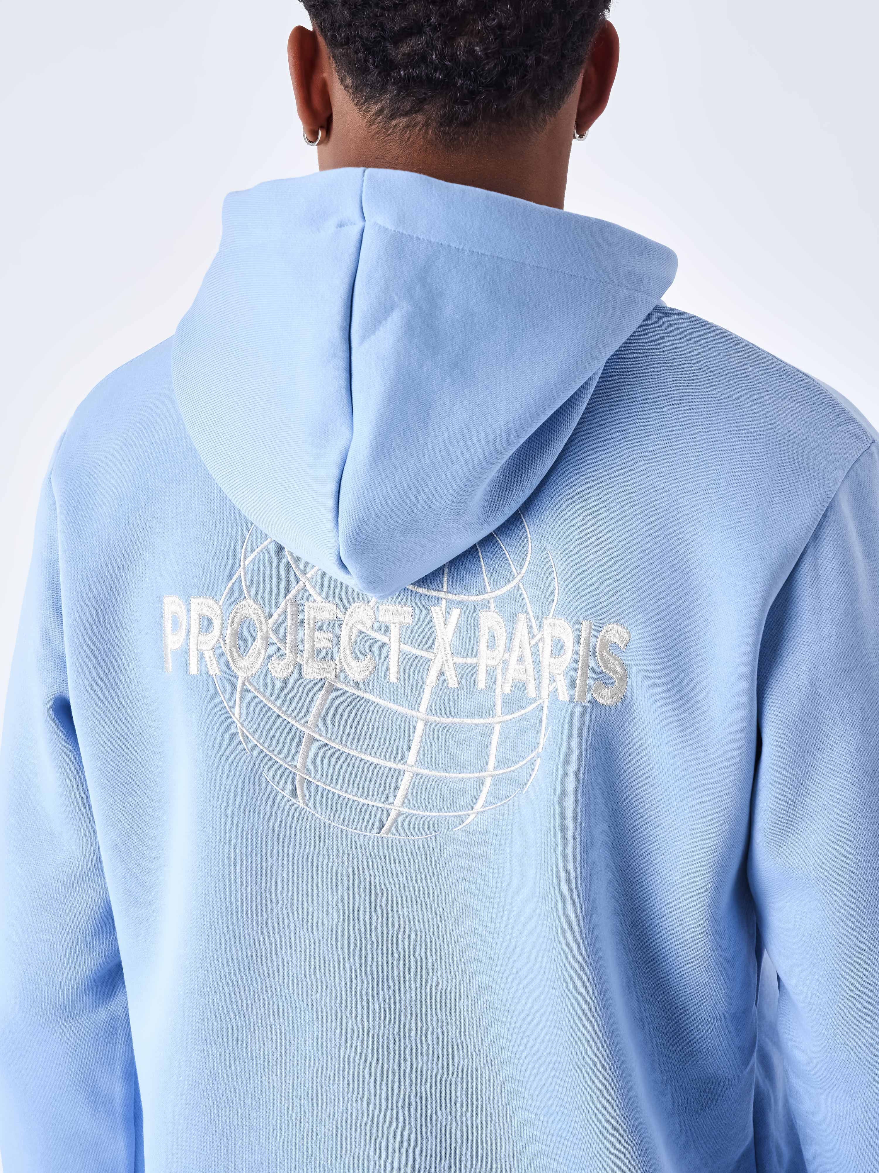 Hoodie with world map pattern-4