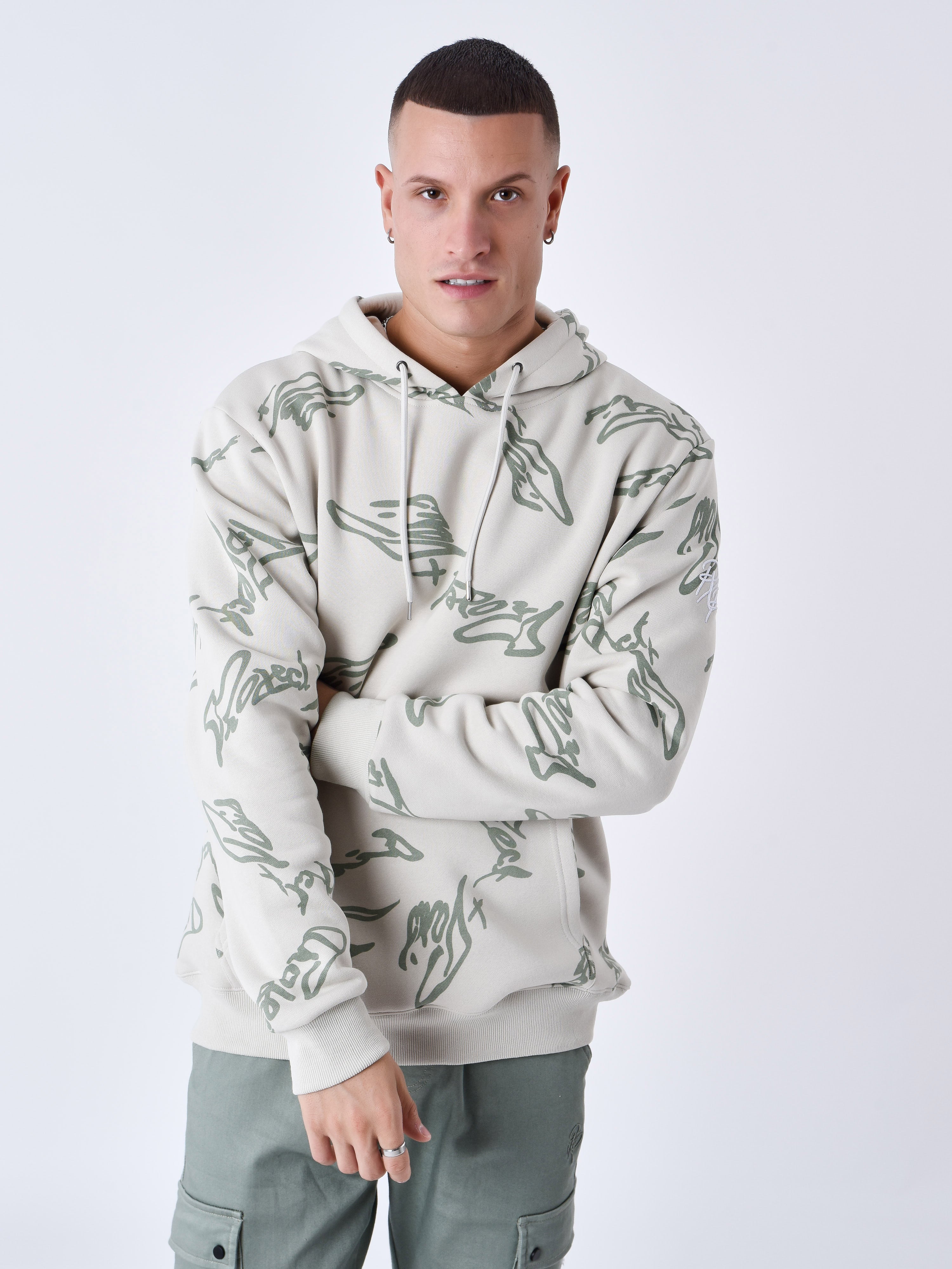 Signature fluid pattern hoodie-1