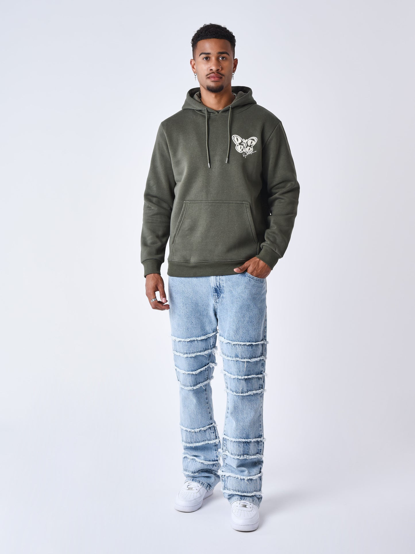 sweat-a-capuche-papillon-5290-olive-fonce