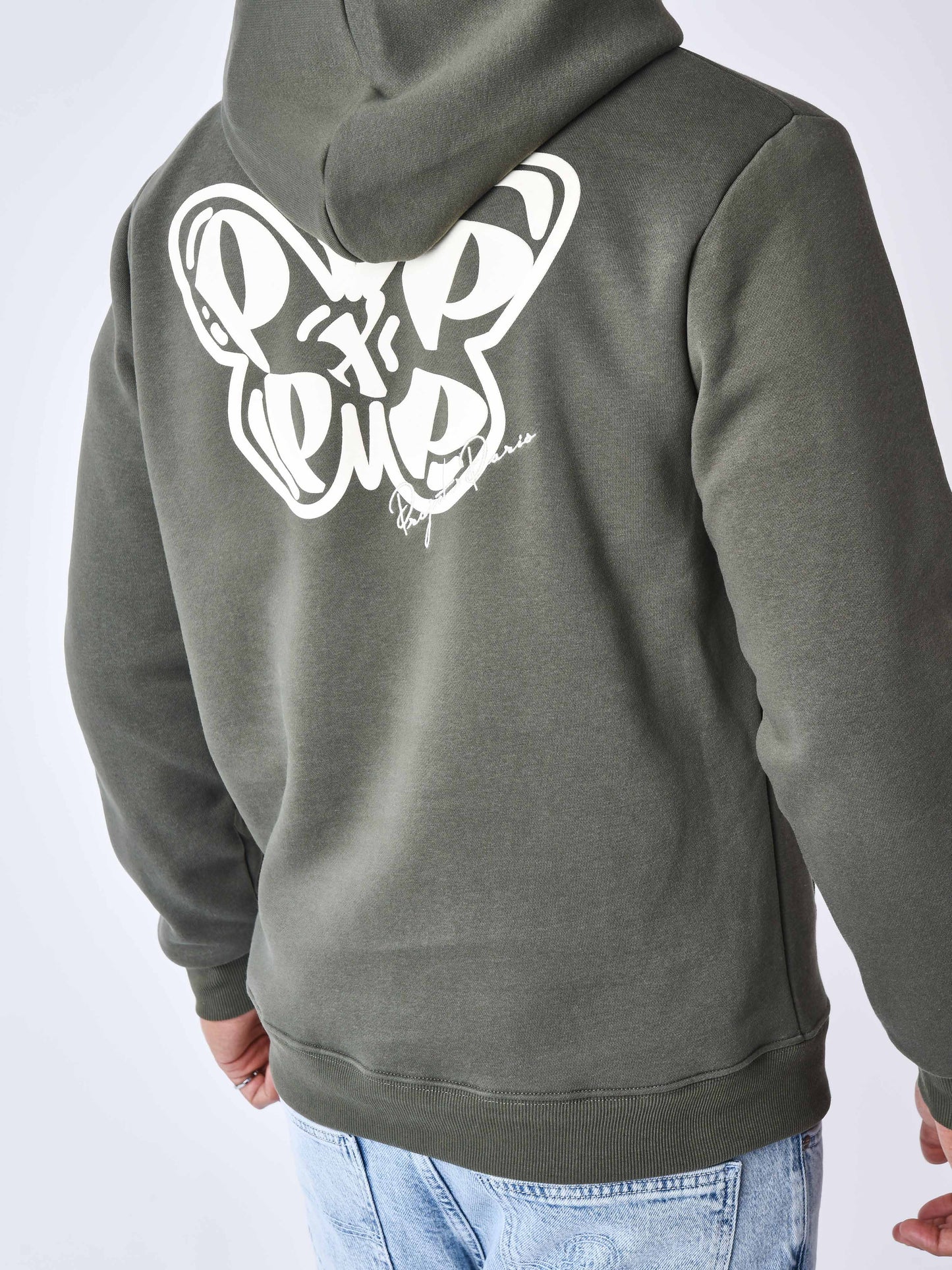 sweat-a-capuche-papillon-5290-olive-fonce