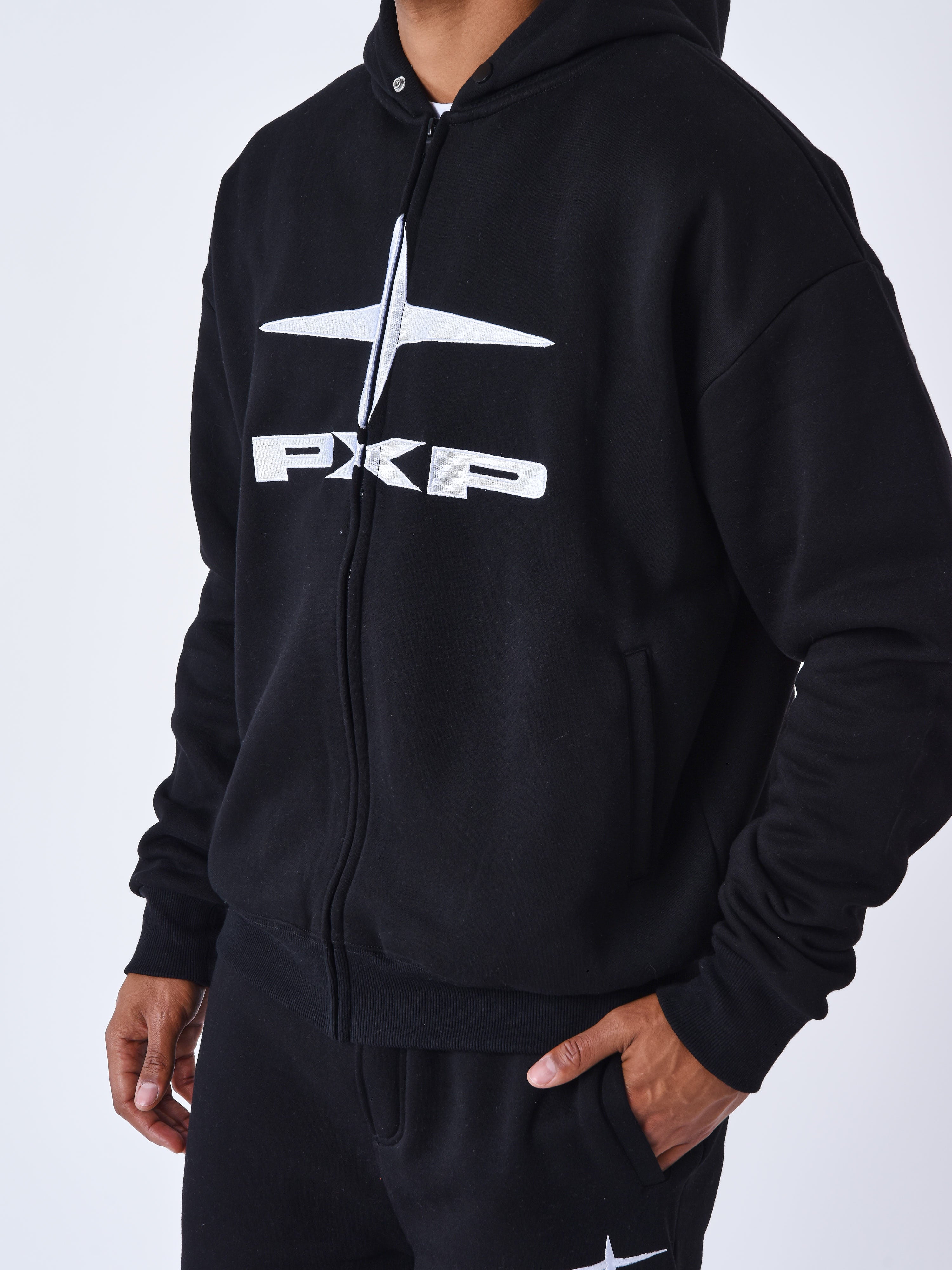 sweat-a-capuche-zippe-polaris-noir