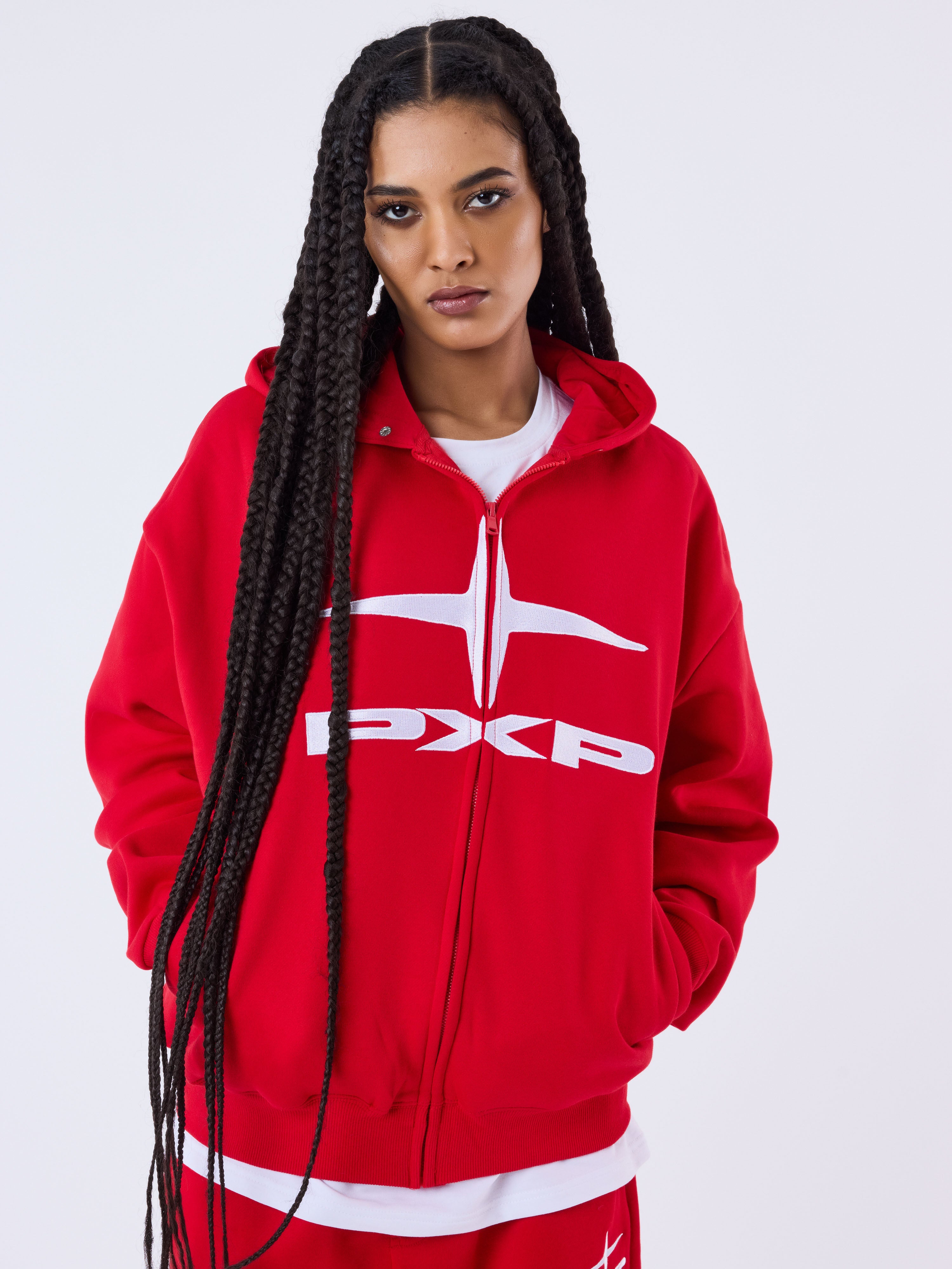 sweat-a-capuche-zippe-polaris-rouge