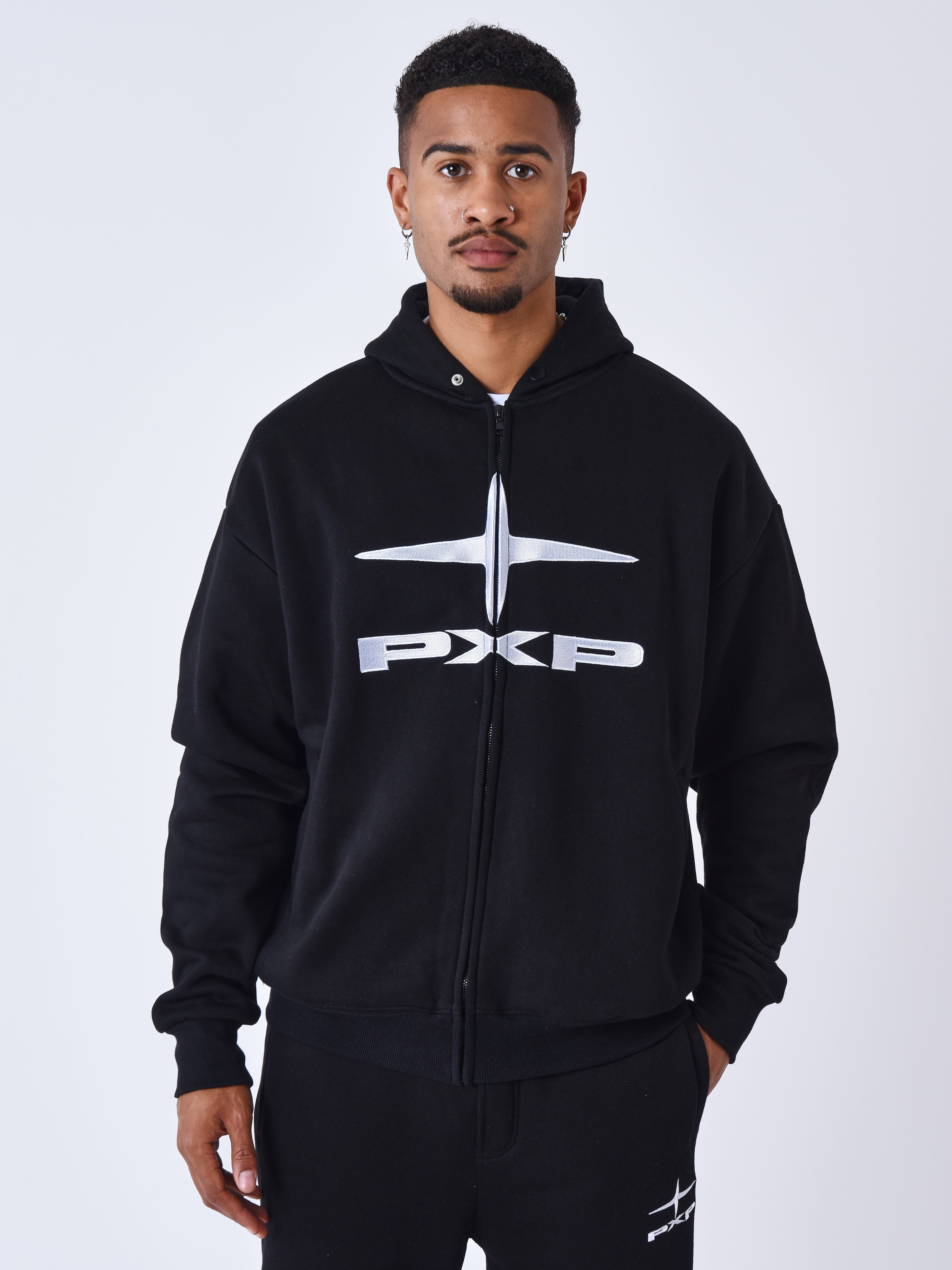 sweat-a-capuche-zippe-polaris-noir