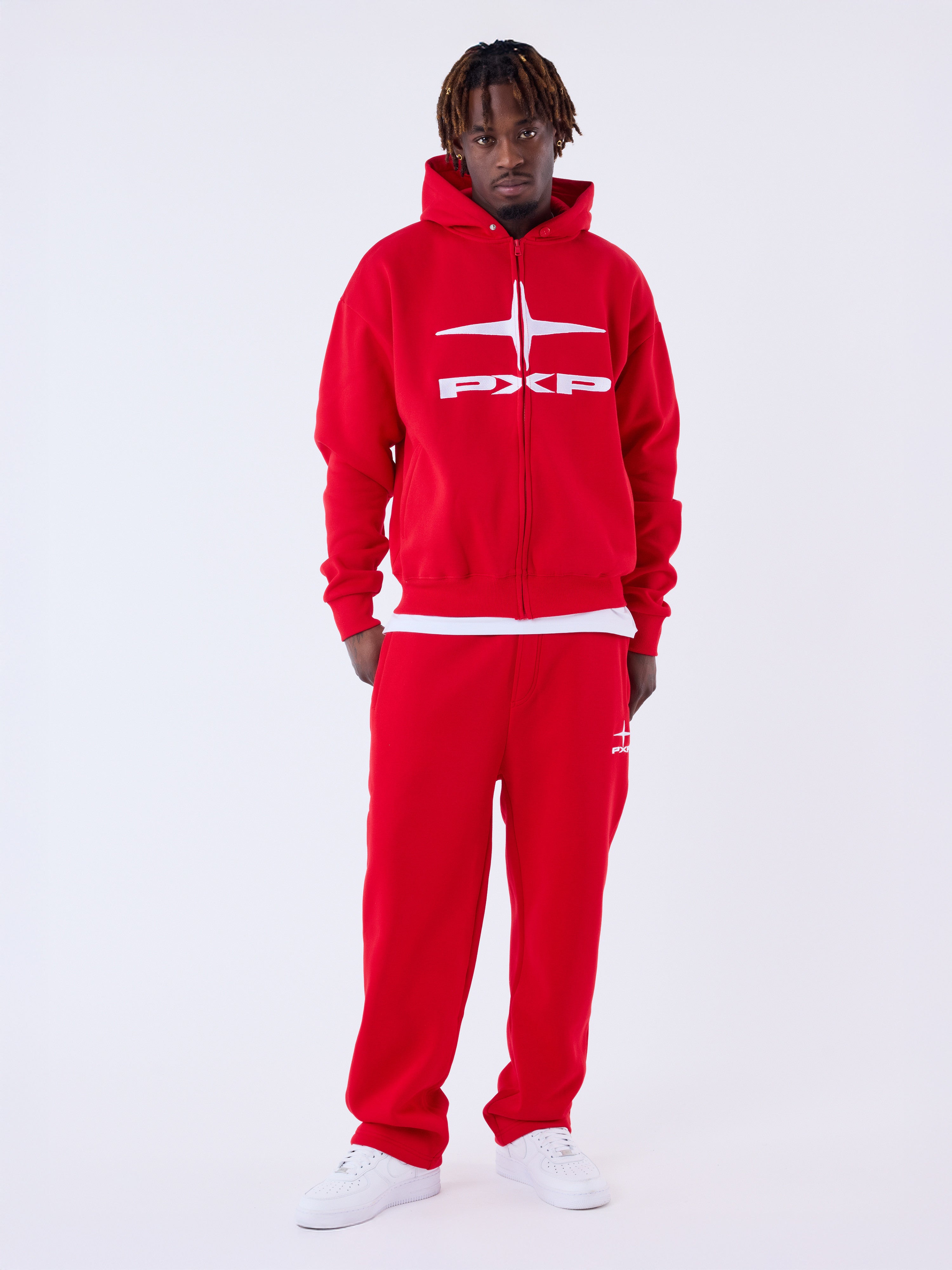 sweat-a-capuche-zippe-polaris-rouge